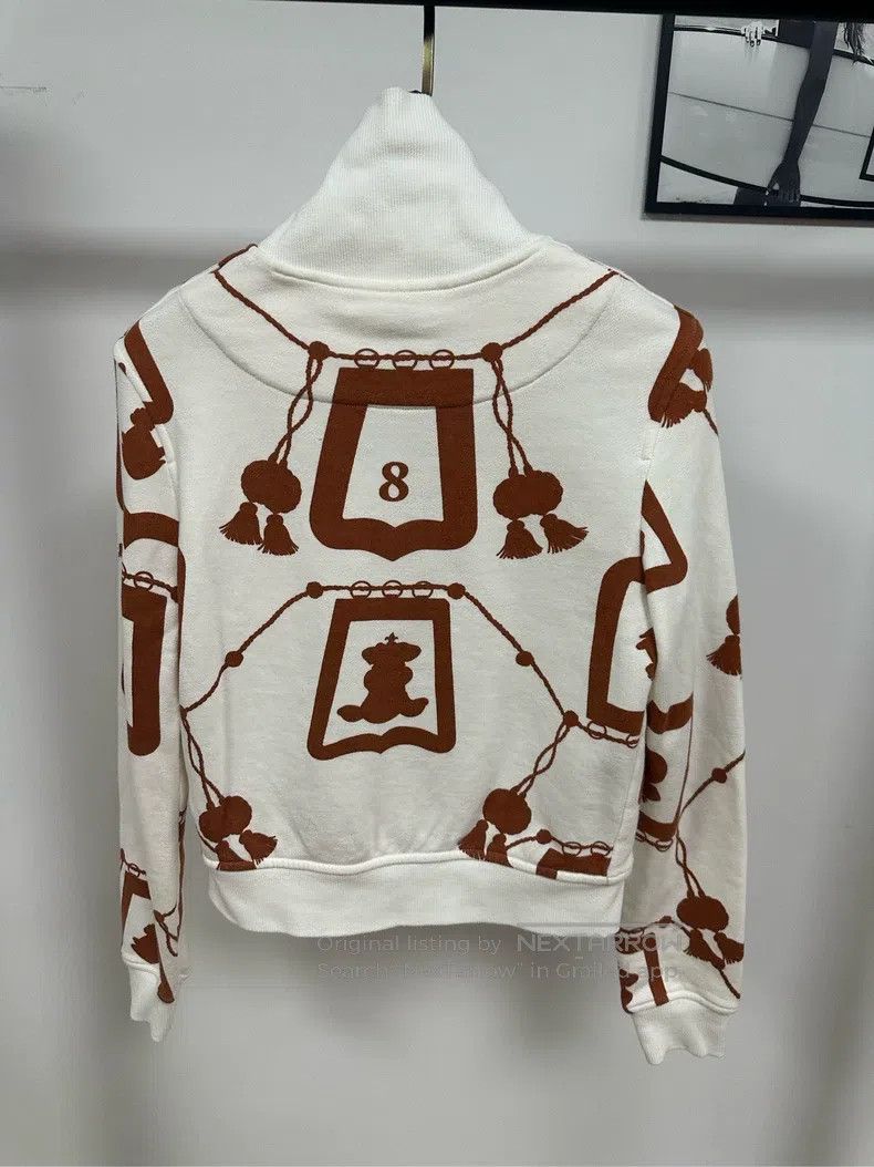 Hermes Hermes White Printed Jacket Size XXS / US 00 / IT 34 - 2 Thumbnail
