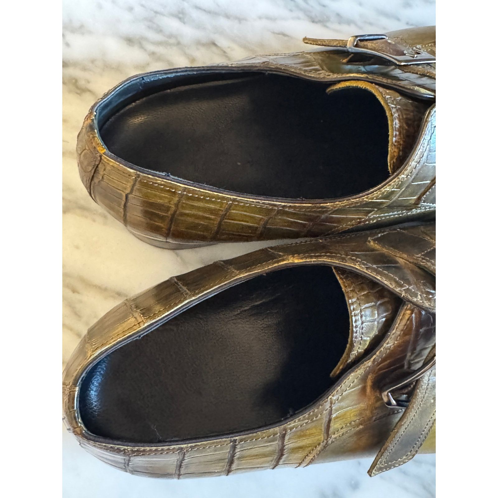 Other Men's Green Alligator Skin Dress Shoes Size US 11.5 / EU 44-45 - 5 Thumbnail