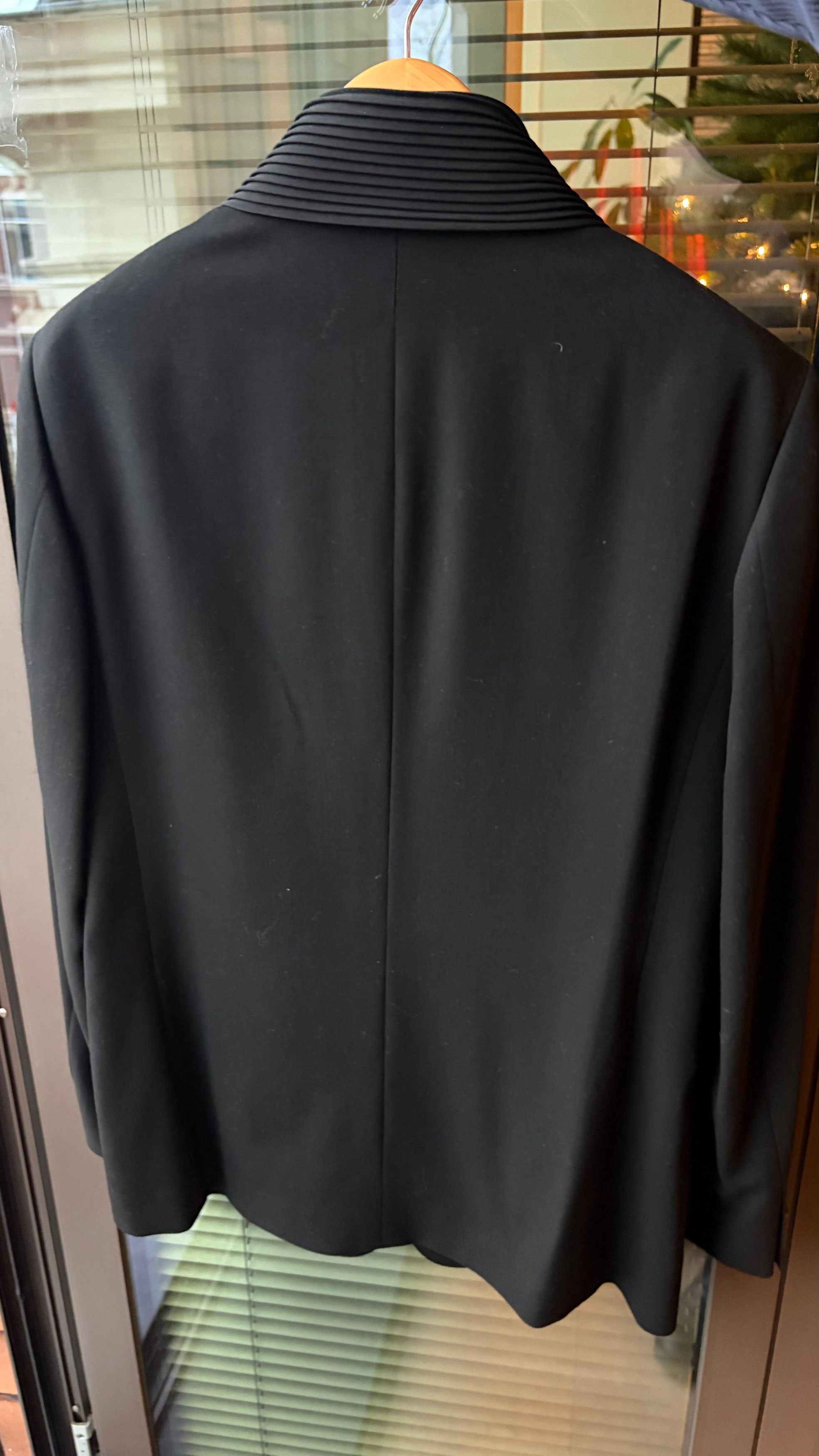 Issey Miyake Issey Miyake Black Blazer With Pleated Collar/Lapel Size 52L - 3 Thumbnail