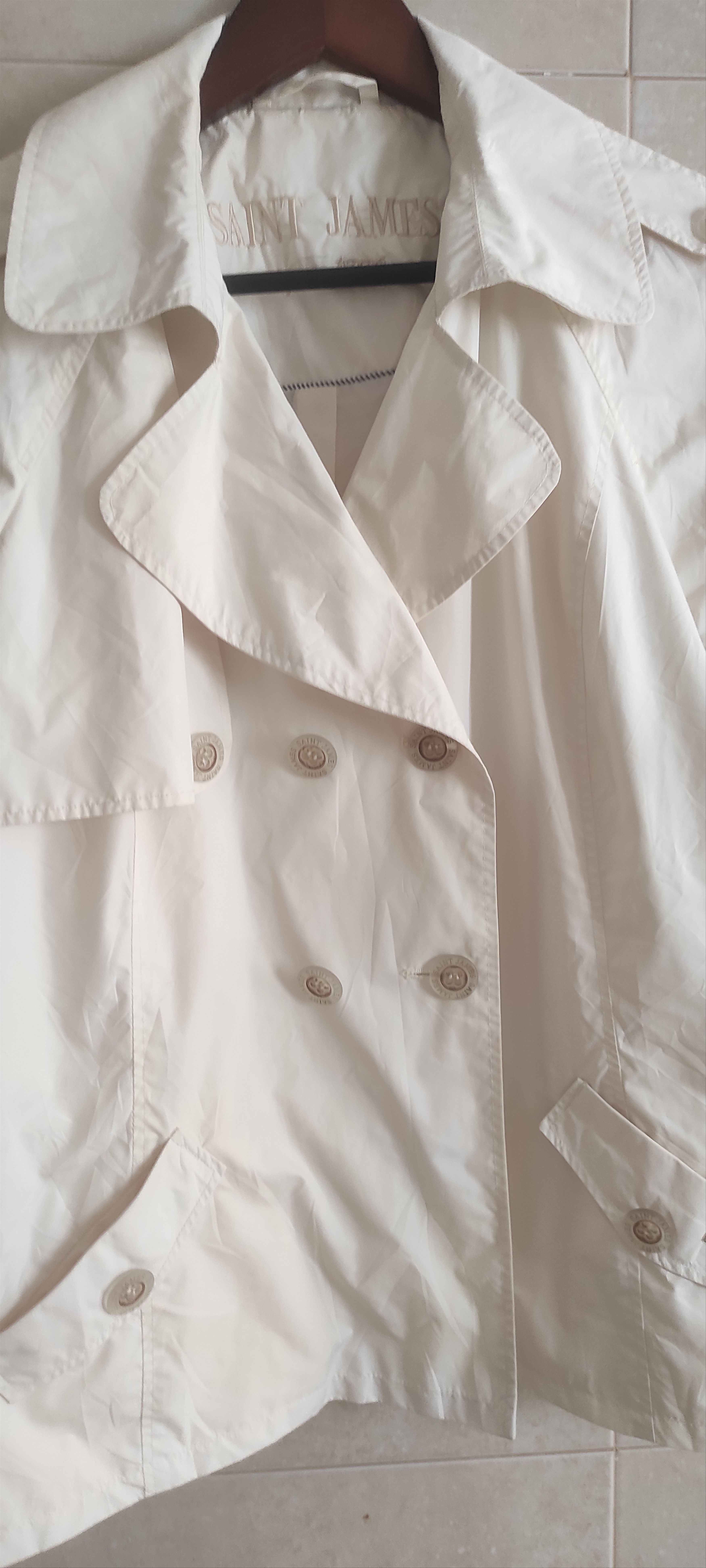 Saint James Saint James Double-Breasted Women Trench Coat Jacket Size XXL / US 16-18 / IT 52-54 - 3 Thumbnail
