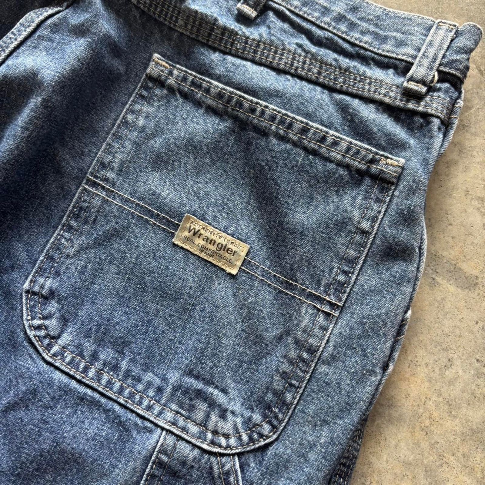 Japanese Brand × Vintage × Wrangler Vintage 90s Baggy Carpenter Jeans Skater workwear utility Size US 36 / EU 52 - 2 Thumbnail