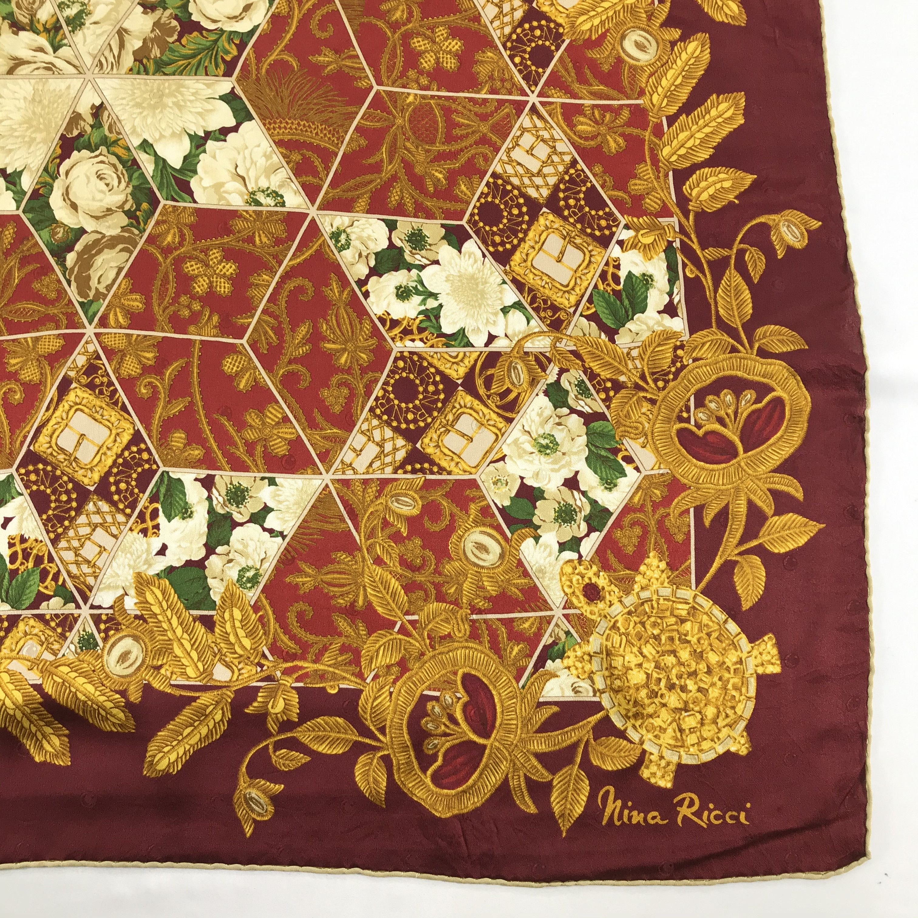 Nina Ricci × Vintage Vintage Nina Ricci Silk Scarf Size ONE SIZE - 4 Thumbnail