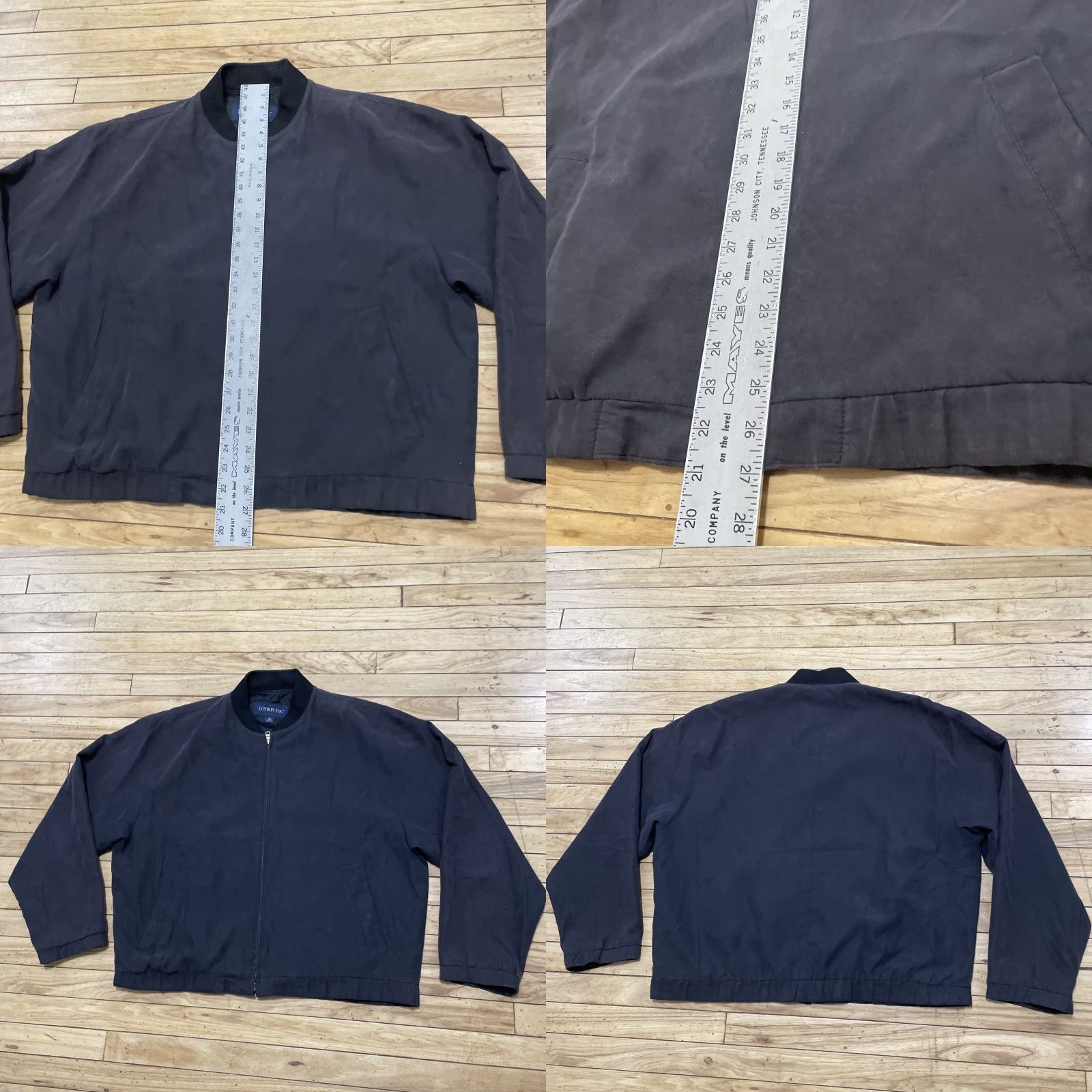 London Fog VINTAGE London Fog Mock Neck Bomber Men XL Reg Black Retro skate Boxy Crop Fit Grandpa Jacket Size US XL / EU 56 / 4 - 9 Thumbnail
