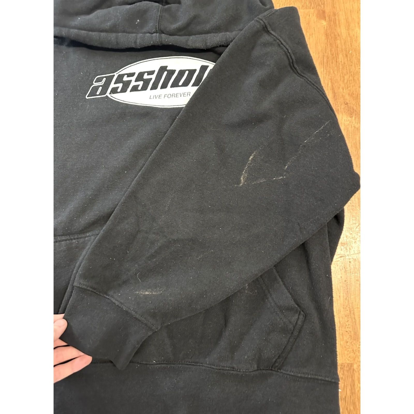Olive Assholes*s Live Forever ASL Hoodie Sweatshirt Logo Large Black Size US L / EU 52-54 / 3 - 4 Thumbnail