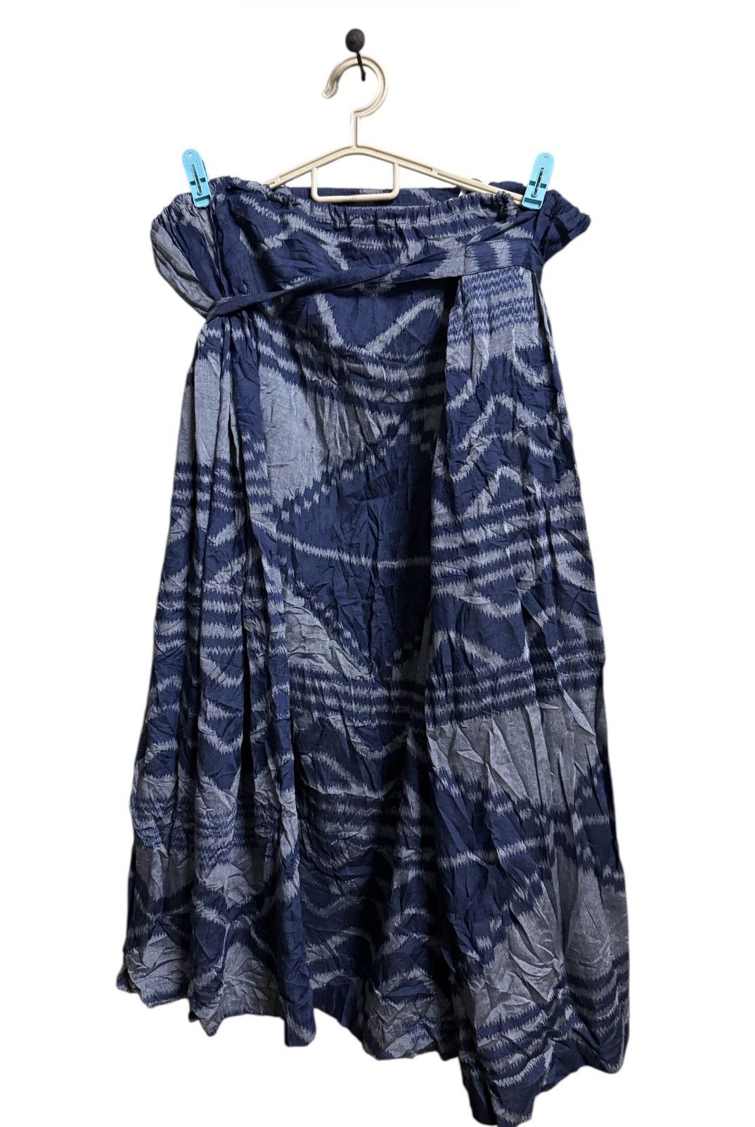 Comme des Garcons Comme Des Garcons Printed Pleated Skirt Rayon Blue Size 22" - 4 Thumbnail