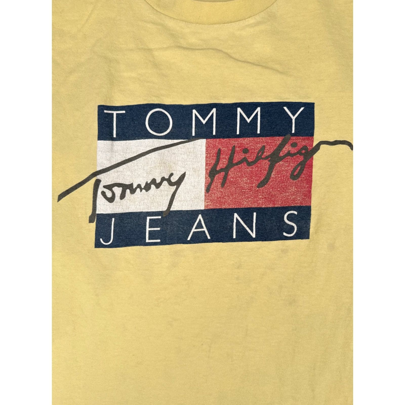 Tommy Hilfiger Tommy Hilfiger Jeans Shirt Adult XL Yellow Crew Neck 100% Cotton Mens Size US XL / EU 56 / 4 - 6 Thumbnail