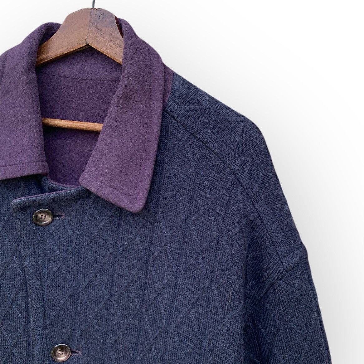 Christian Dior Monsieur VINTAGE CHRISTIAN DIOR MONSIEUR REVERSIBLE WOOL KNIT JACKET Size US XL / EU 56 / 4 - 8 Thumbnail