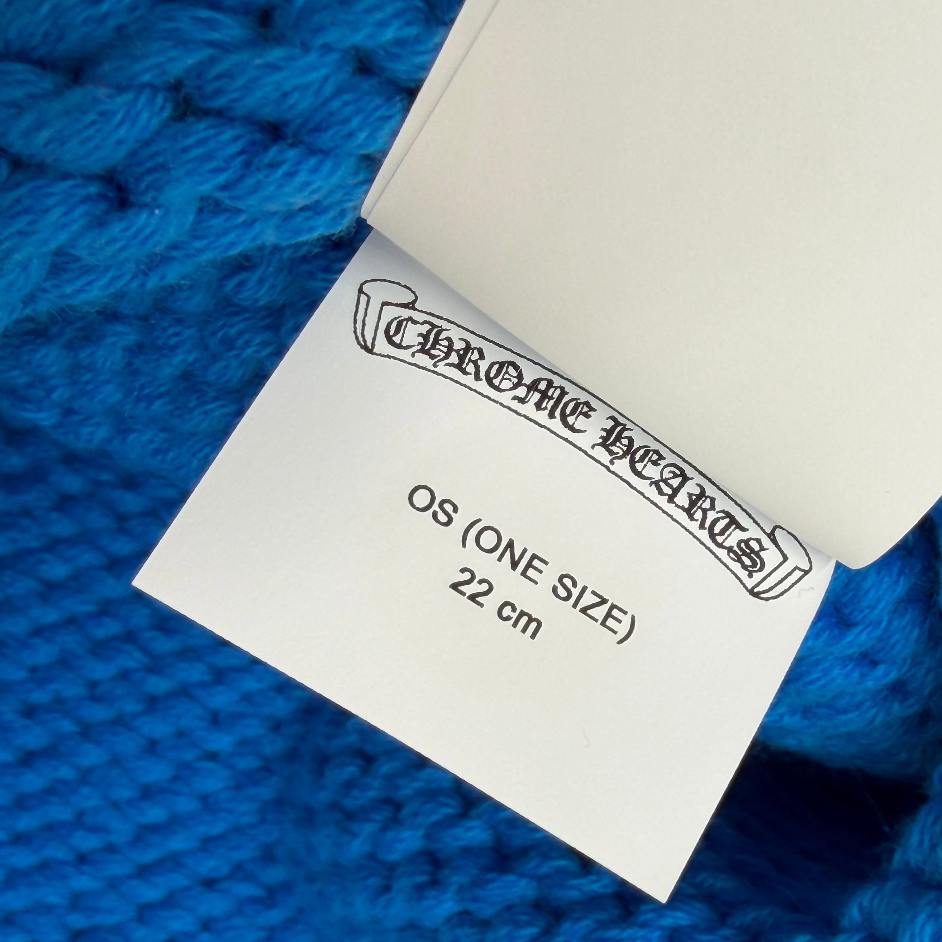 Chrome Hearts Chrome Heart Purple Cross Patch Blue Cashmere Beanie Size ONE SIZE - 4 Thumbnail
