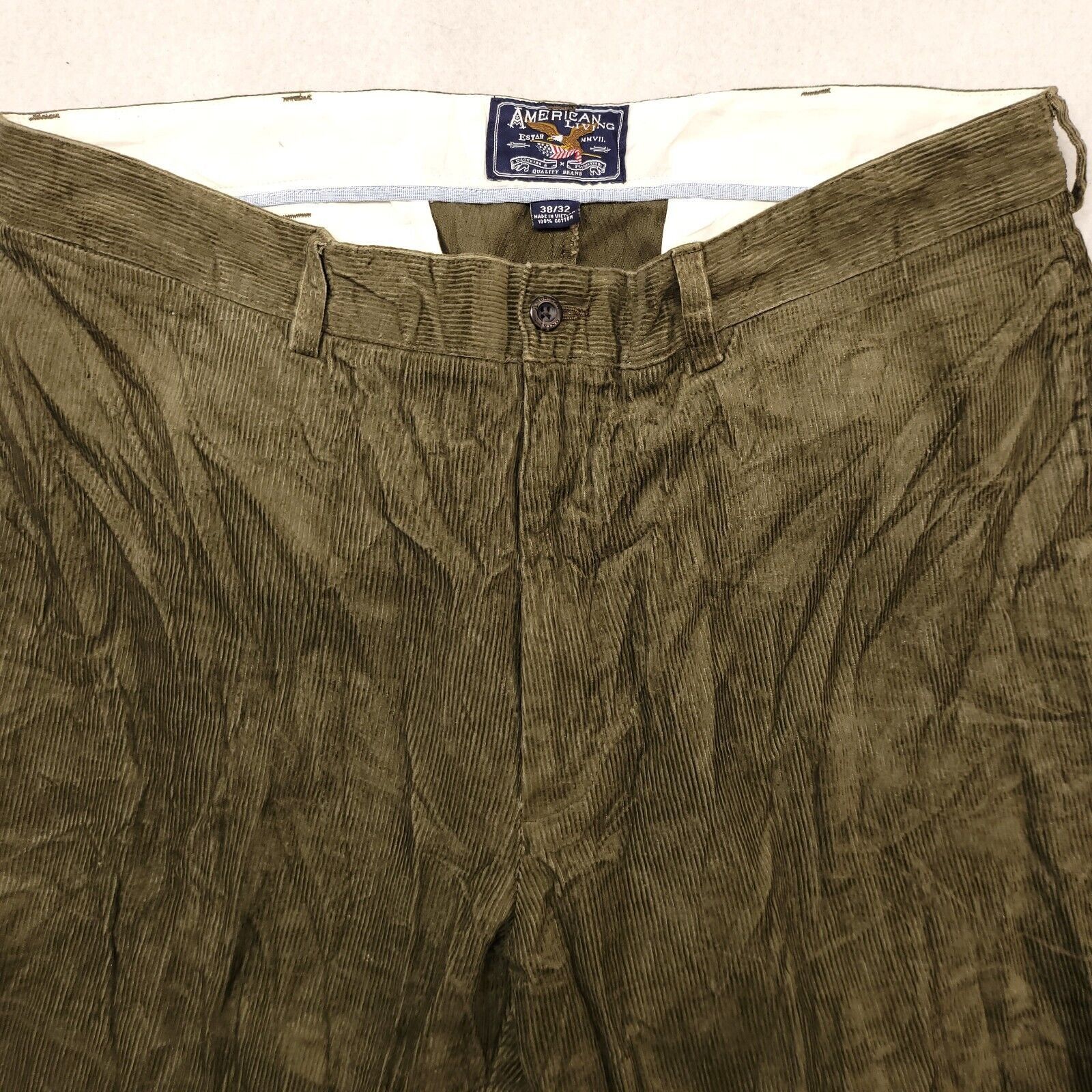 Other American Living Button Zip Chino Pants Mens Size 38x32 Green Size US 38 / EU 54 - 1 Thumbnail