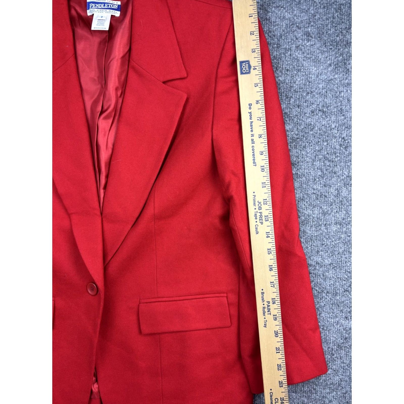 Pendleton VINTAGE Pendleton Blazer Womens 8 Red 100% Wool Single Button Lined Classic Jacket Size M / US 6-8 / IT 42-44 - 5 Thumbnail
