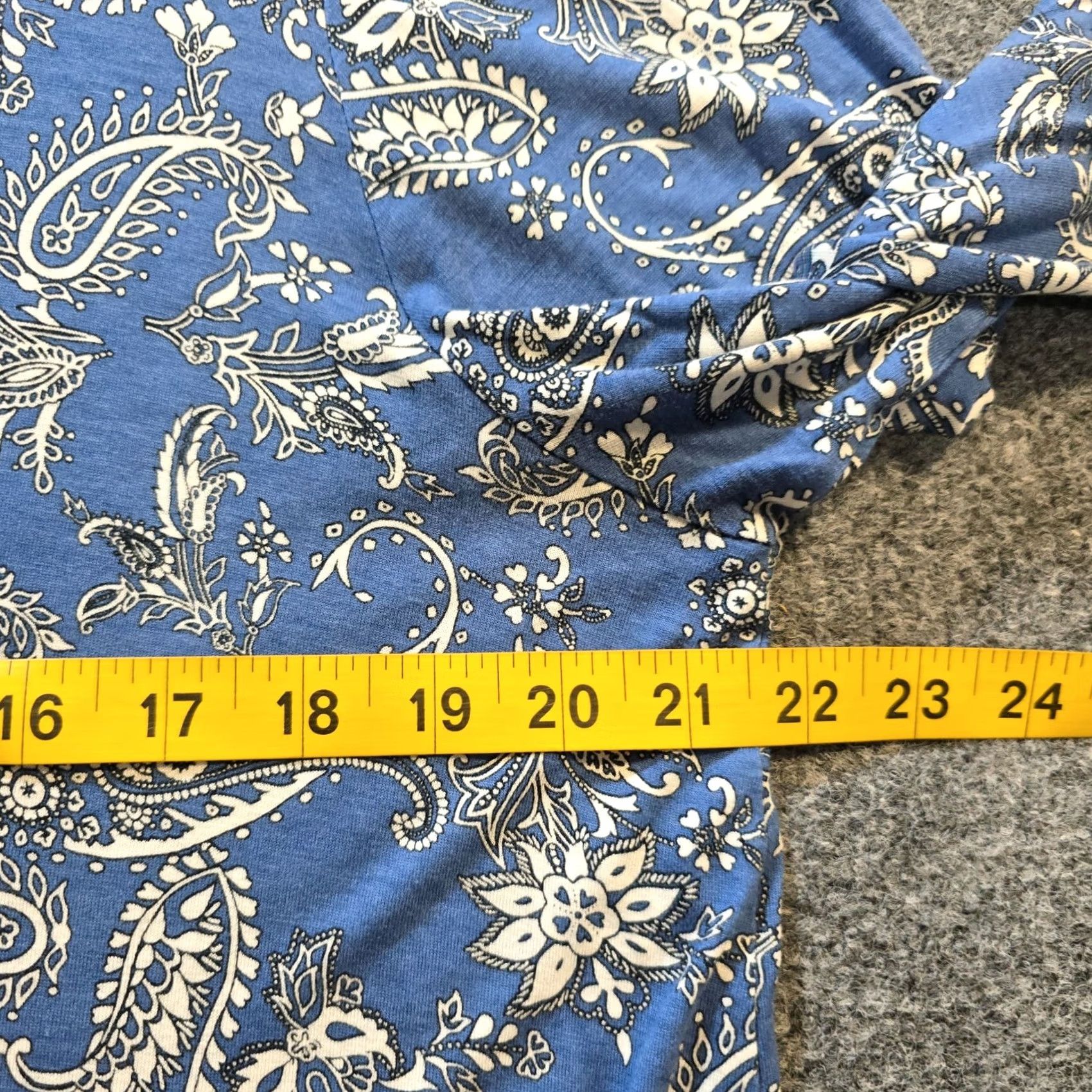 J. Jill J. Jill Dress Women L Blue Paisley Long Sleeve 1/4 Button Stretch Casual Shirt Dress Size L / US 10 / IT 46 - 5 Thumbnail