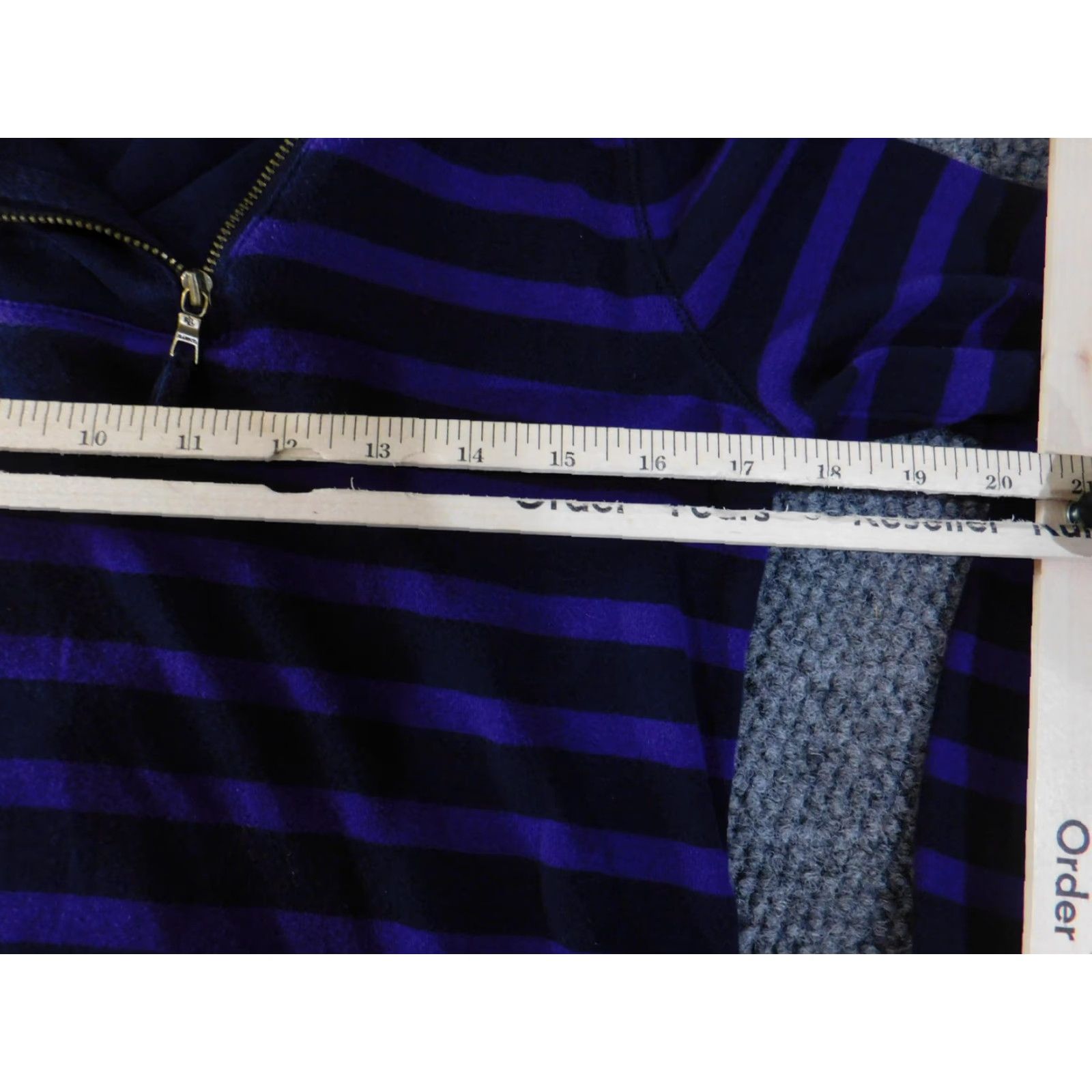 Ralph Lauren Lauren Ralph Lauren Sweater Womens Medium Navy Purple Stripe Cowl Quarter Zip Pullover Knit Zipper Long Sleeve Size M / US 6-8 / IT 42-44 - 7 Thumbnail
