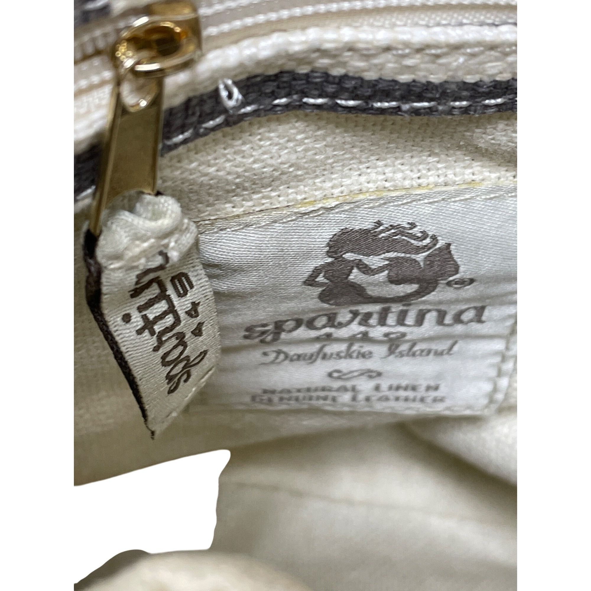 Other Spartina 449 womans cream gray leather linen crossbody handb Size ONE SIZE - 14 Thumbnail