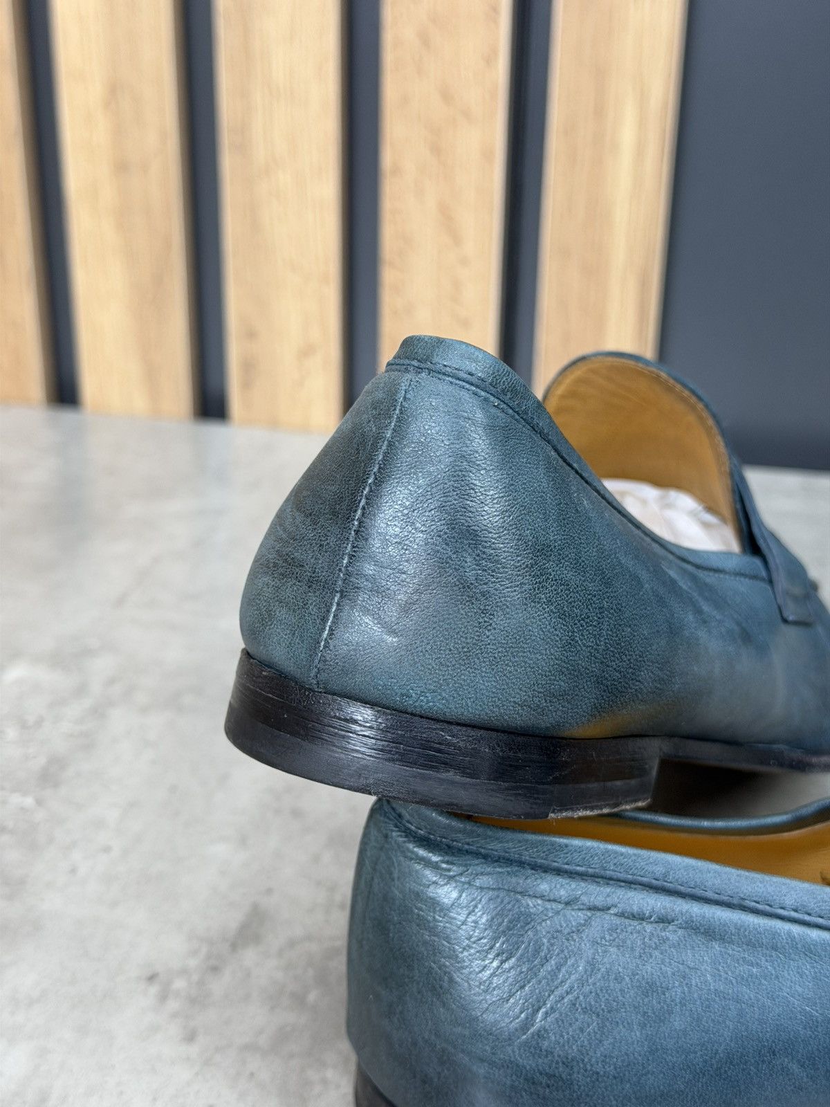 Doucal's Doucal’s Blue/Green Leather Penny Loafers EU 42 US 9 Size US 9 / EU 42 - 7 Thumbnail