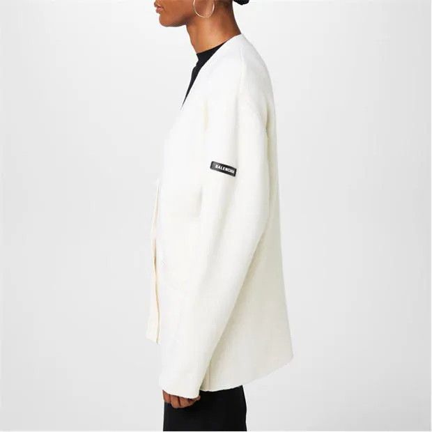 Balenciaga o1g2r1mq0924 Oversized Long Sleeve Cardigan in Cream Size S / US 4 / IT 40 - 4 Thumbnail