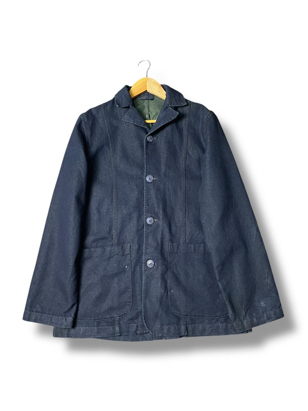 Japanese Brand × Vintage PHOTOS Brand Dark Blue Button Jacket (102) Size US L / EU 52-54 / 3 - 1 Thumbnail
