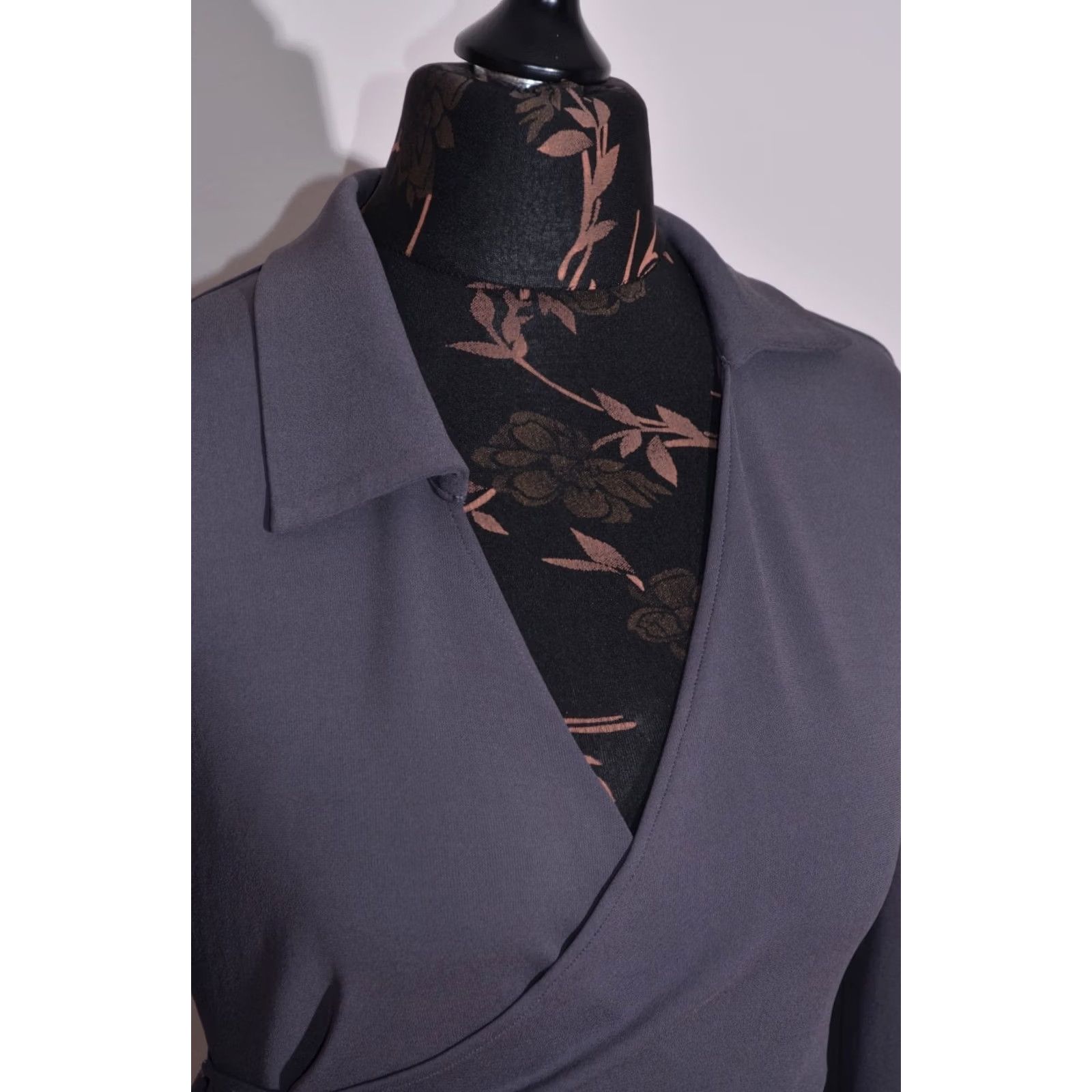 Sarah Pacini Sarah Pacini Wrap Shirt Grey Long Sleeve Collared Size S Womens Size S / US 4 / IT 40 - 3 Thumbnail
