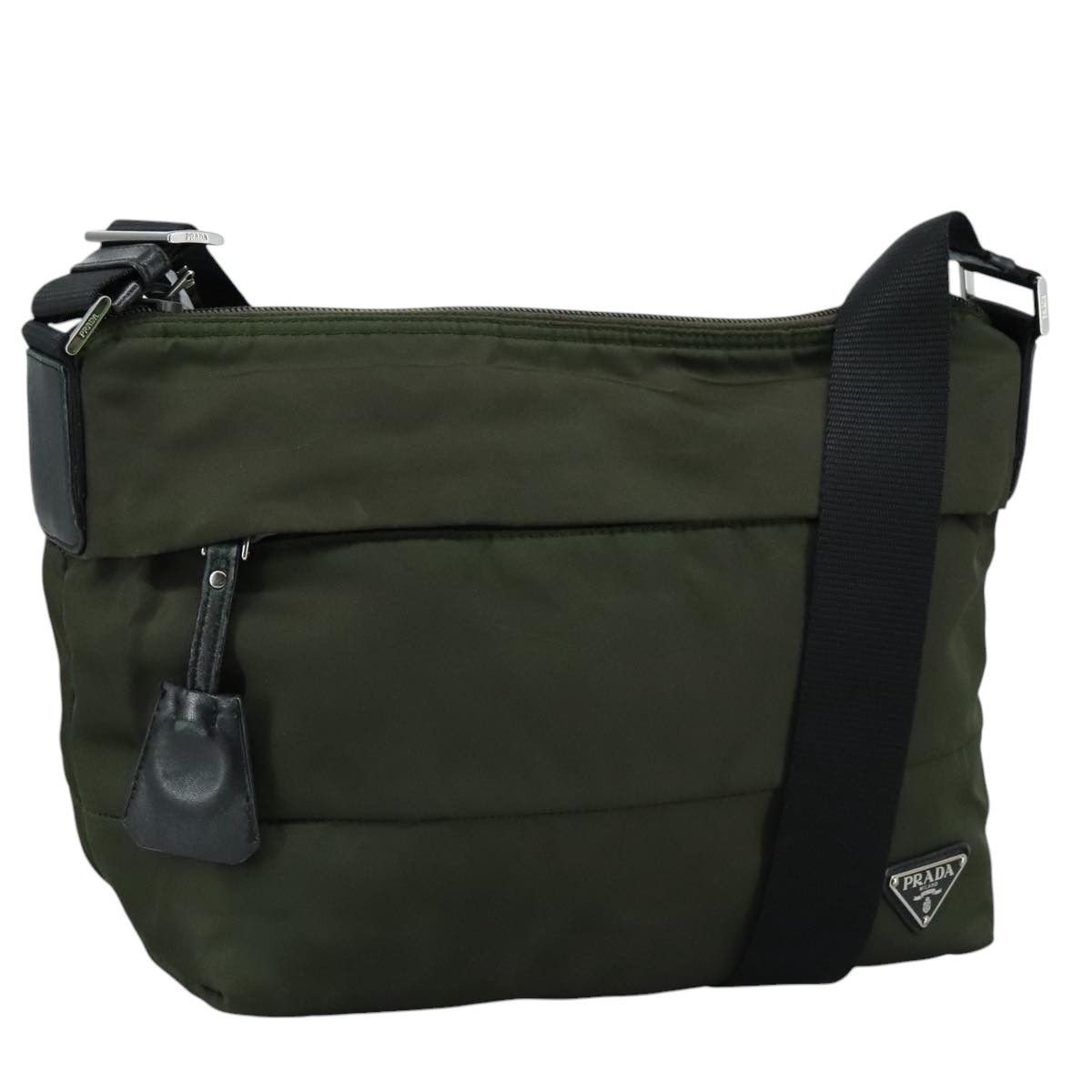 Prada Tessuto Khaki Synthetic Shoulder Bag (Pre-Owned) Size ONE SIZE - 1 Thumbnail