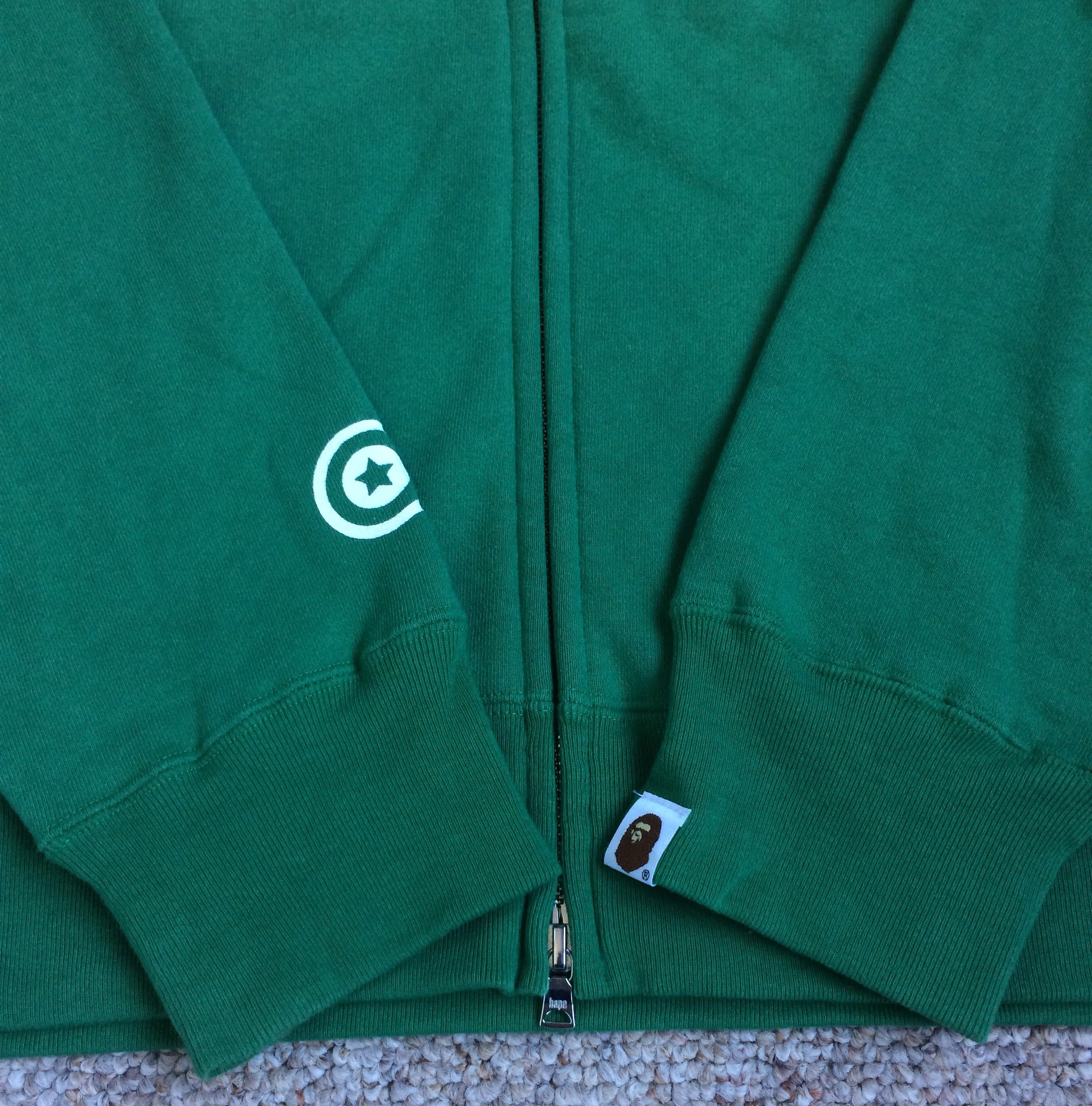 Bape OG Bape Baby Milo Green Camo Full Zip Shark Hoodie XXL Size US XXL / EU 58 / 5 - 3 Thumbnail