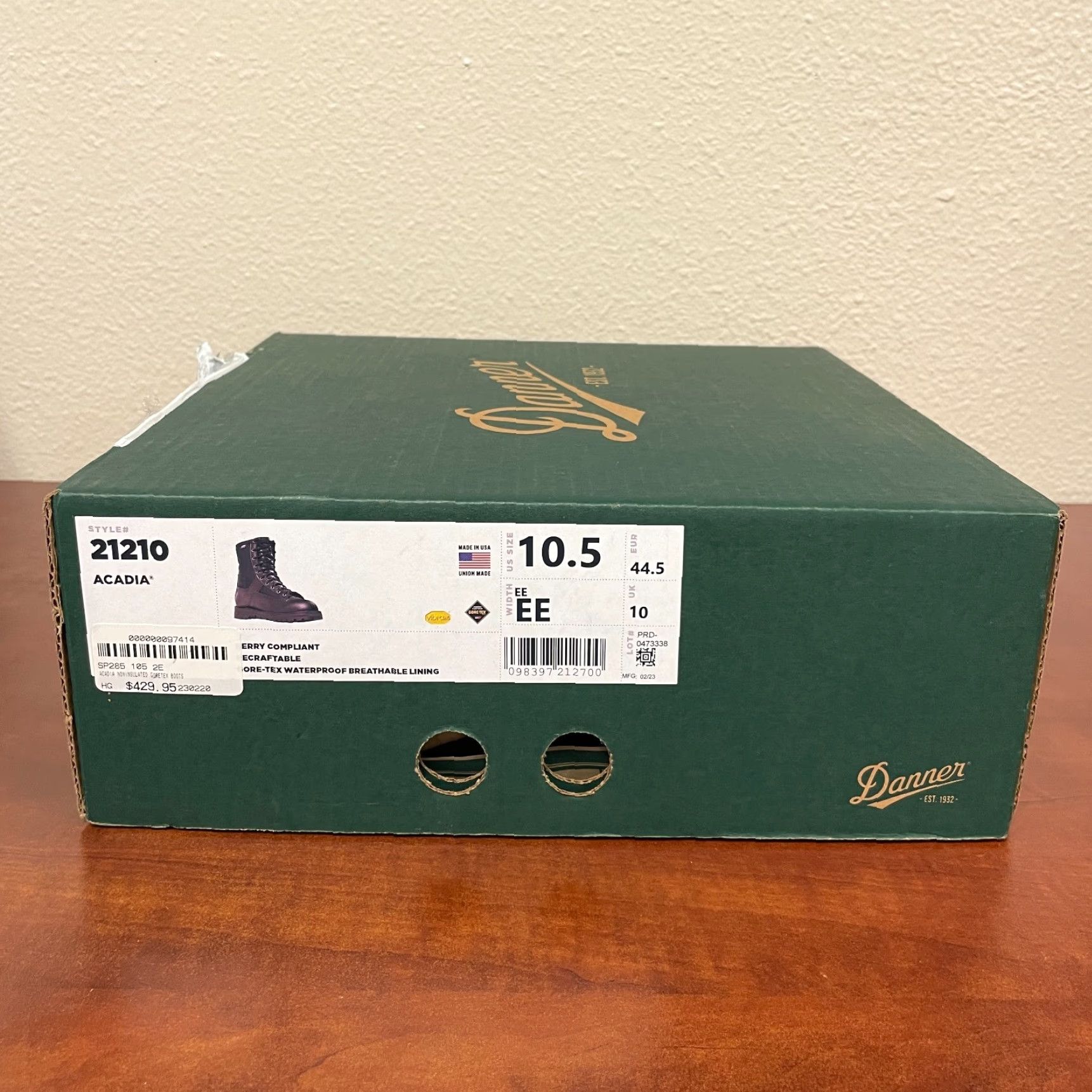 Danner Danner Acadia Boots Mens 10.5 EE Black 8 Inch Leather Nylon Rubber Arch Support Lined Combat US Made Size US 10 / EU 43 - 4 Thumbnail