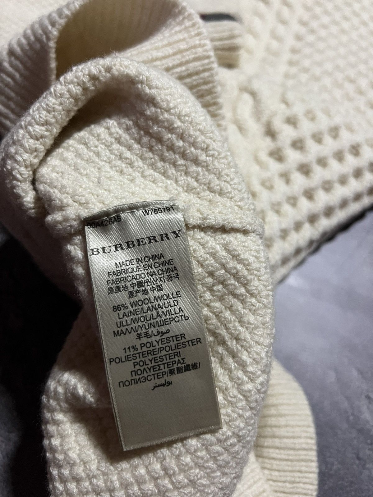 Burberry Burberry Brit Heavy Knit Nova Check Sweater Wool/Cashmere Size S / US 4 / IT 40 - 5 Thumbnail