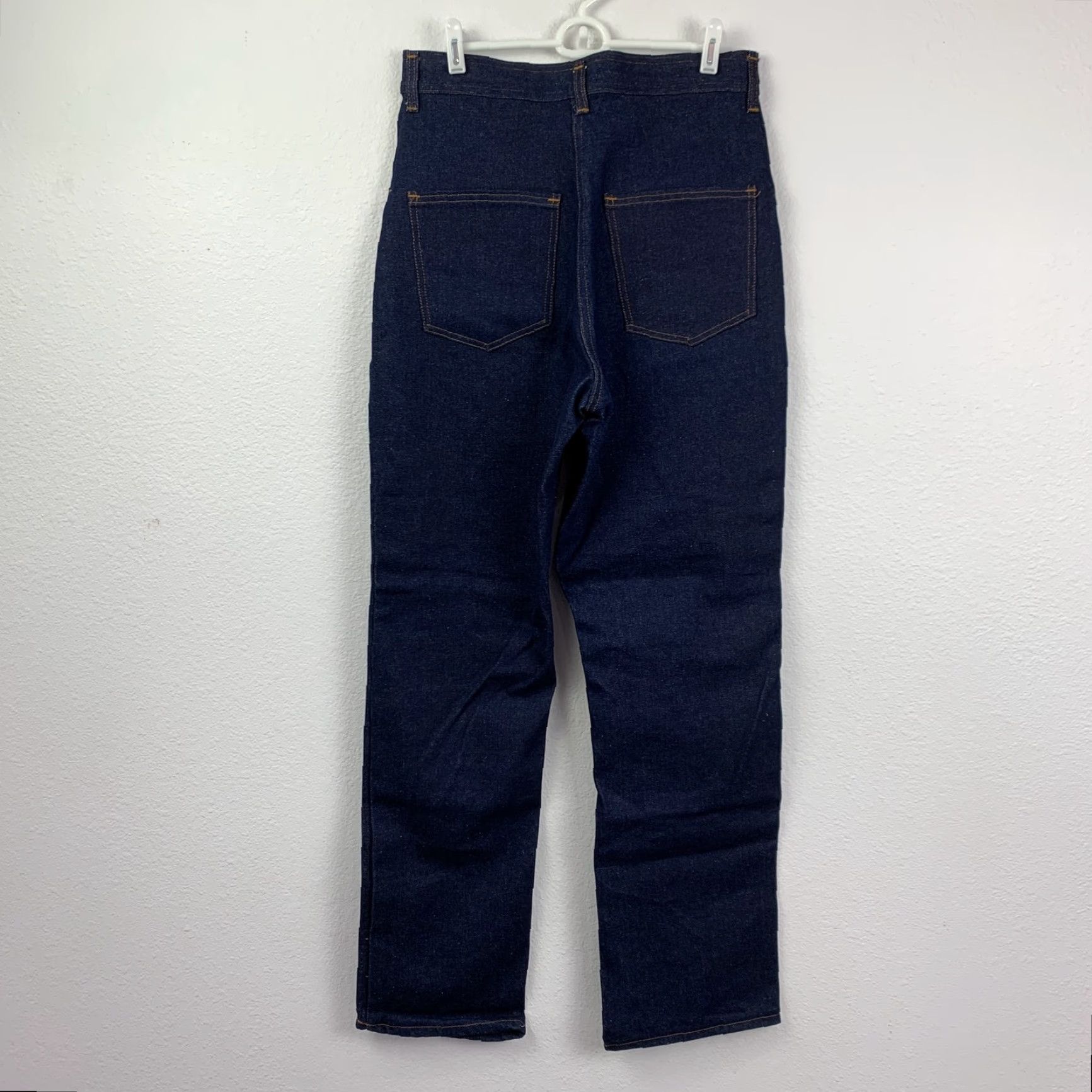 Denime Men's Jeans Dark Wash Raw Denim Straight Leg Regular Fit 28 x 33 Blue Size US 28 / EU 44 - 3 Thumbnail