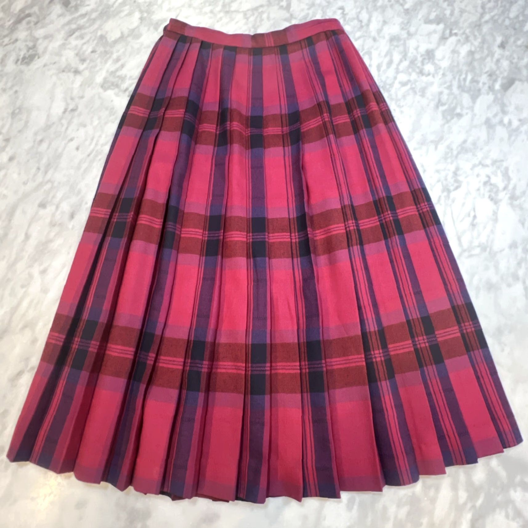 Evan Picone VINTAGE Evan Picone Skirt 10 Worsted Wool Pleated Plaid Maxi School Girl Size 32" / US 10 / IT 46 - 4 Thumbnail