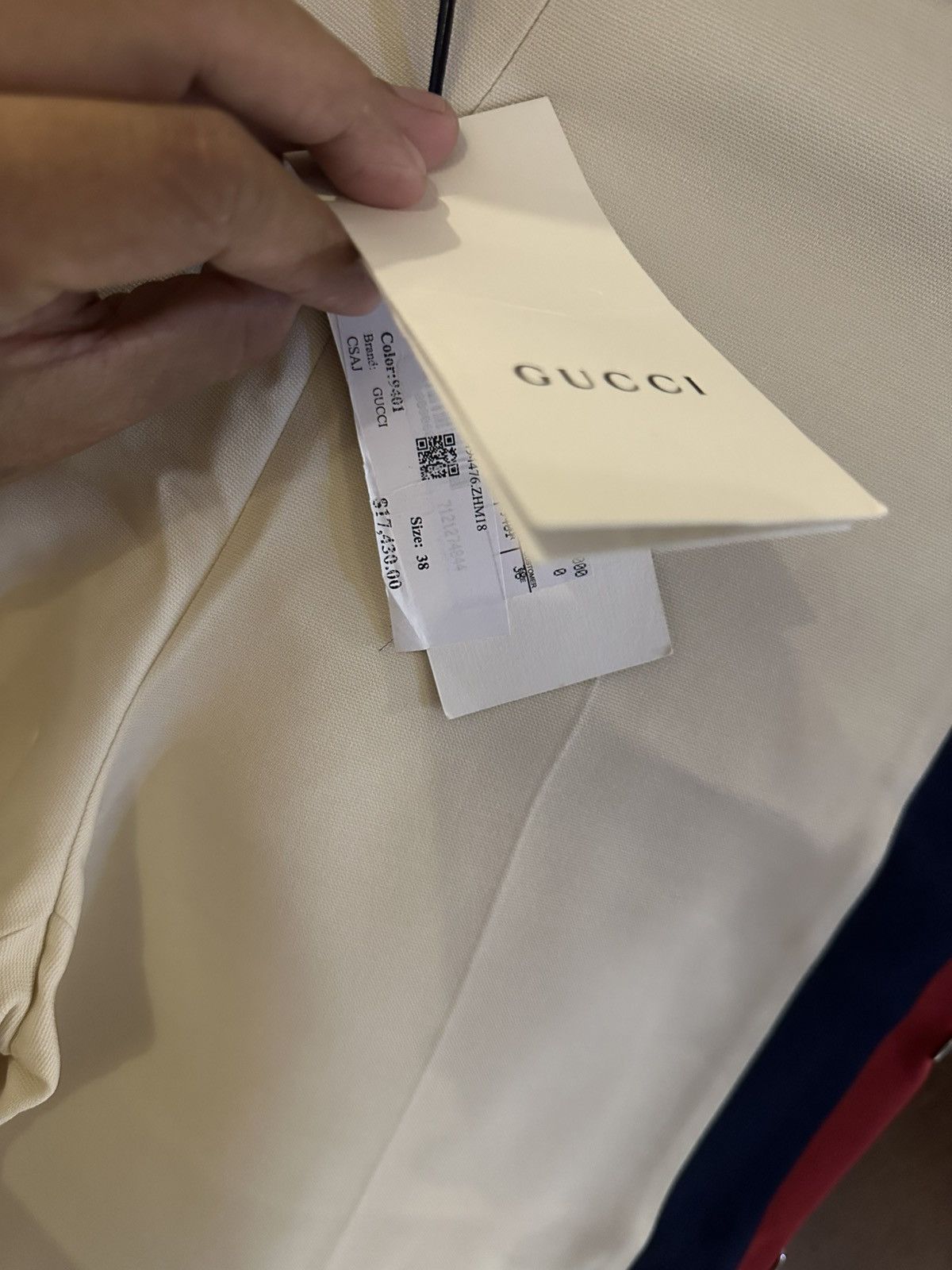 Gucci GUCCI WHITE STUD EMBELLISHED WIDE-LEG PANTS Size 27" / US 4 / IT 40 - 2 Thumbnail