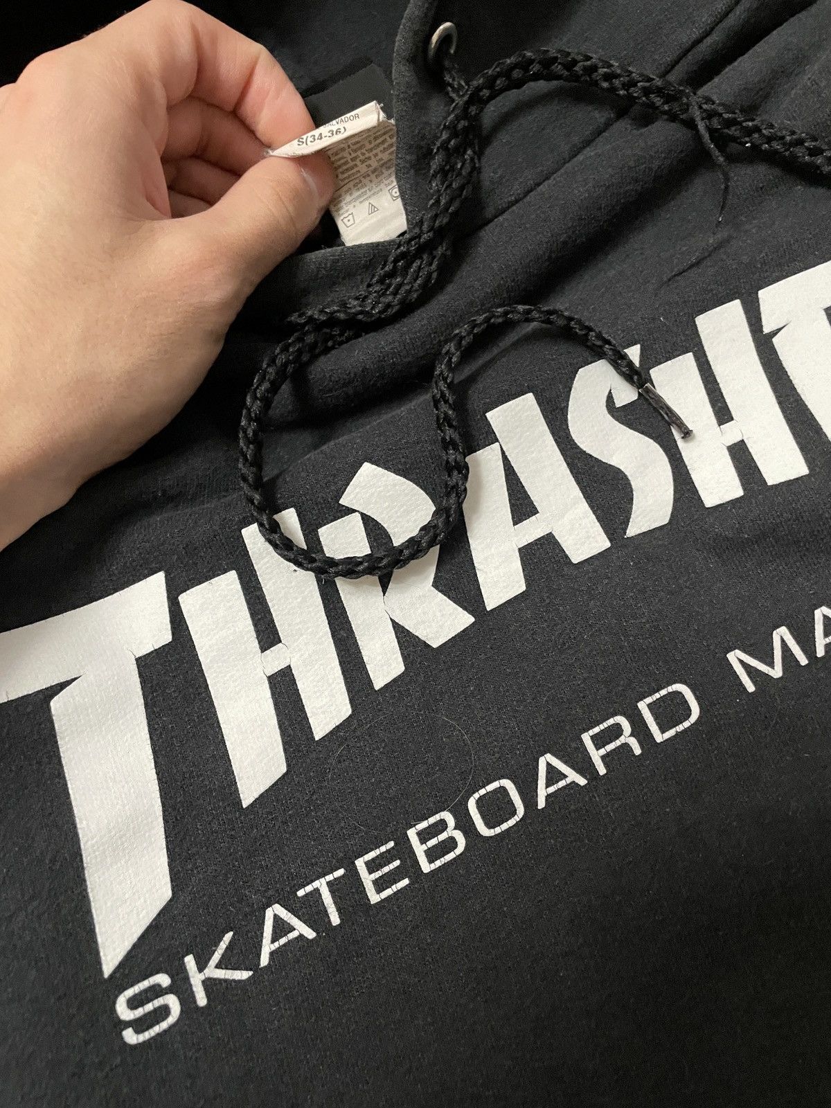 Thrasher × Vintage Crazy Vintage Boxy Y2K Faded Black Thick Thrasher Hoodie Size US S / EU 44-46 / 1 - 5 Thumbnail