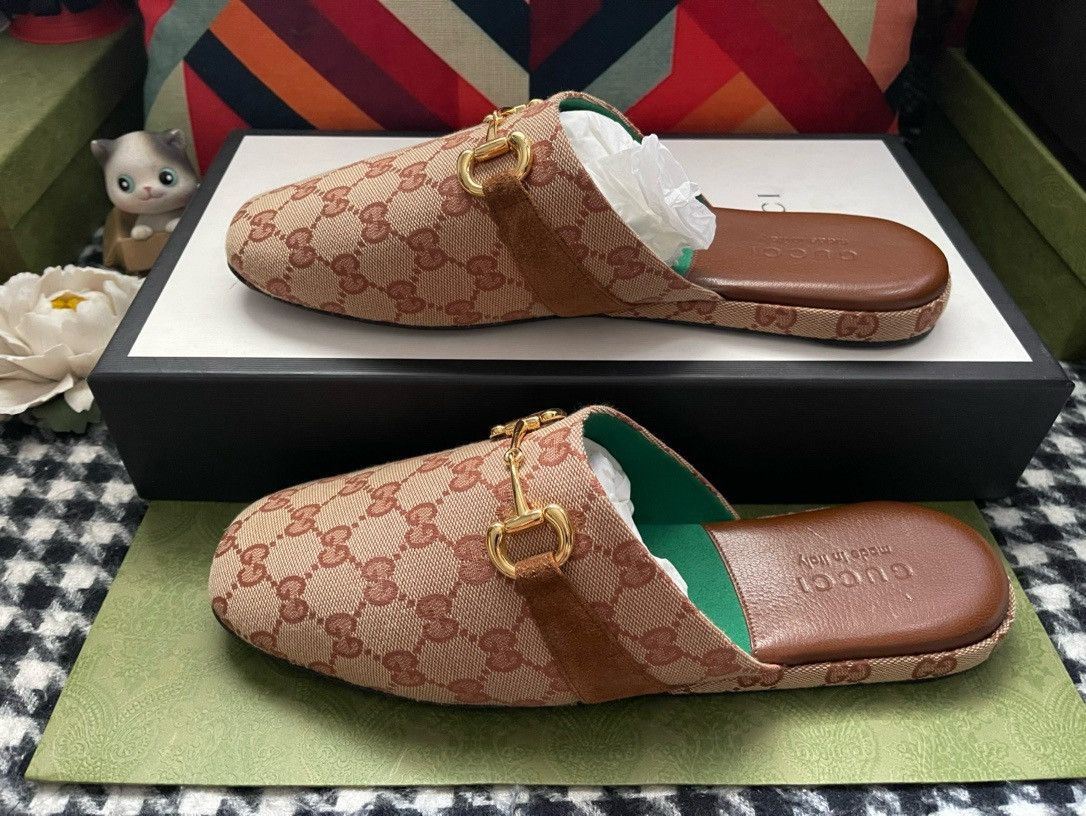 Gucci Brown Pericle GG Horsebit Slip-on Shoes Size US 9 / EU 42 - 5 Thumbnail