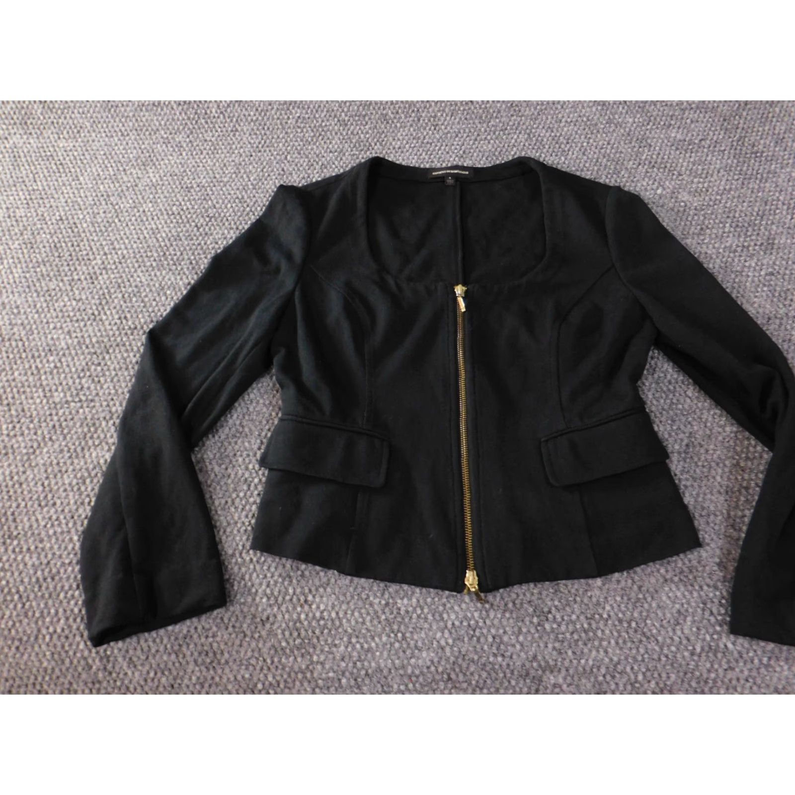 Express Express Womens Jacket 4 Black Nylon Rayon Zip Stretch Classic Design Studio casual new title Size S / US 4 / IT 40 - 3 Thumbnail