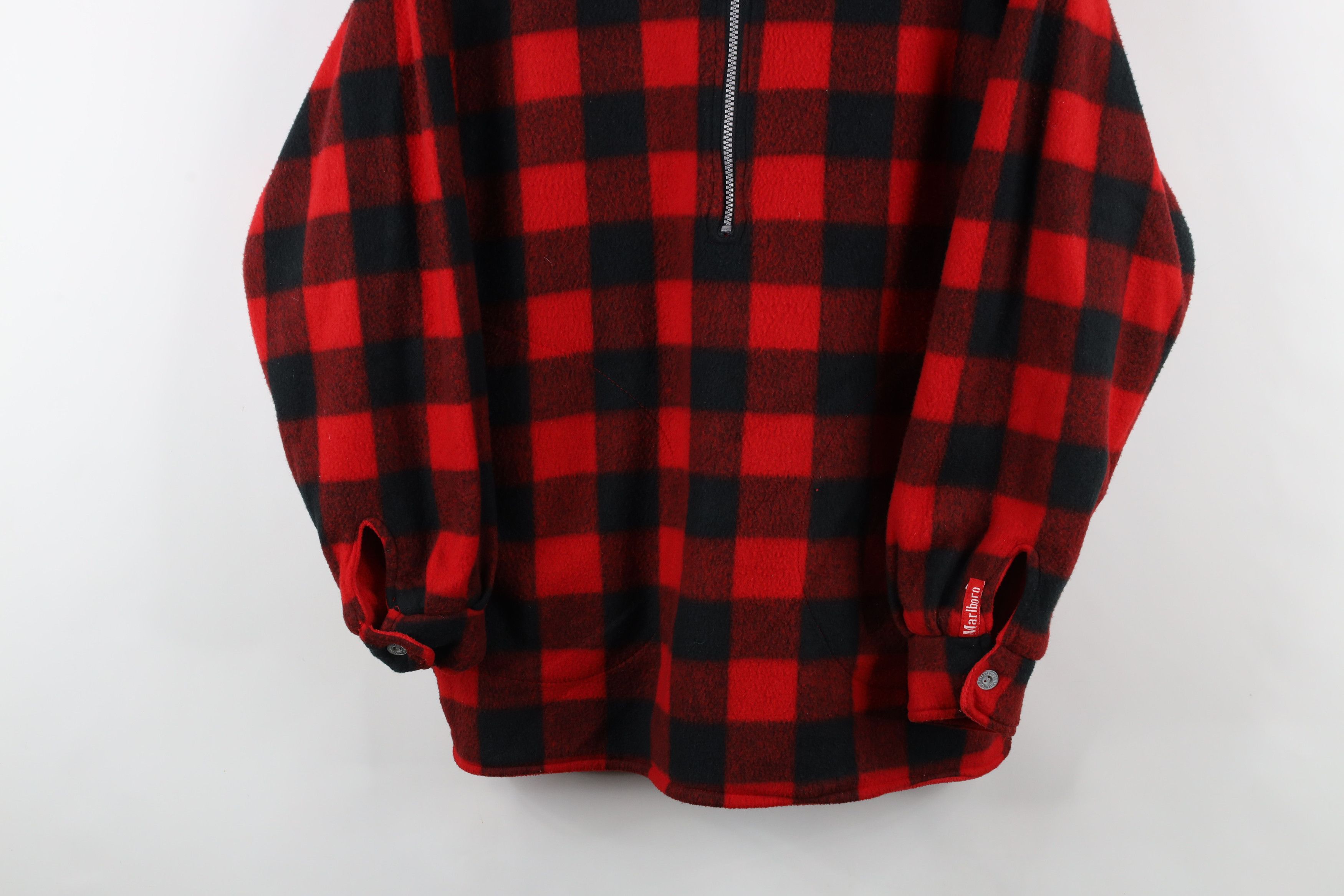Marlboro × Vintage Vintage 90s Marlboro Reversible Half Zip Fleece Sweater Red Size US S / EU 44-46 / 1 - 13 Thumbnail