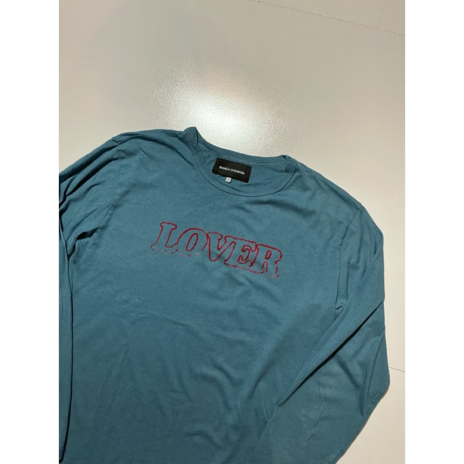 BIANCA CHANDON Bianca Chandon Lover Long Sleeve Creek Riverside Blue Graphic Crewneck T-Shirt Sz.L Unisex Adults Shirt Men Women Size US L / EU 52-54 / 3 - 5 Thumbnail