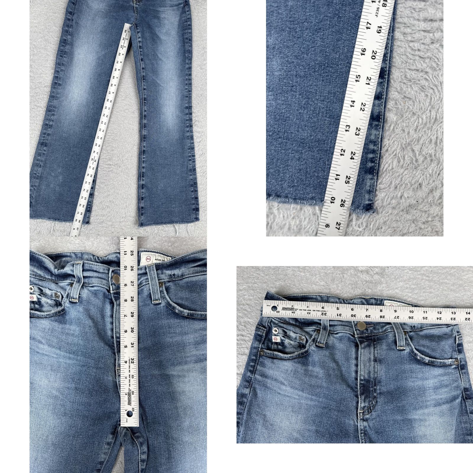 Vintage AG Adriano Goldschmied Bootcut Jeans Womens 28 Blue Wash Mid Rise Stretch Denim 5-Pocket USA Size 28" / US 6 / IT 42 - 8 Thumbnail