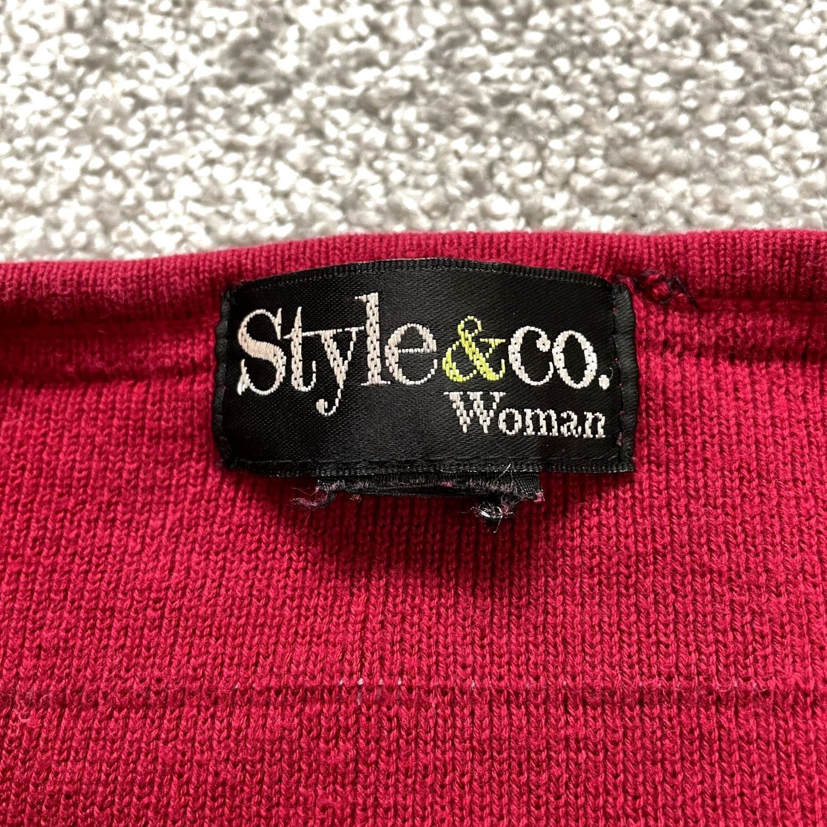 Vintage VINTAGE Style&co Cardigan Sweater Womens 2X Red Striped Button Up Knit Crew Neck Beaded Long Sleeve Casual Size XXL / US 16-18 / IT 52-54 - 3 Thumbnail