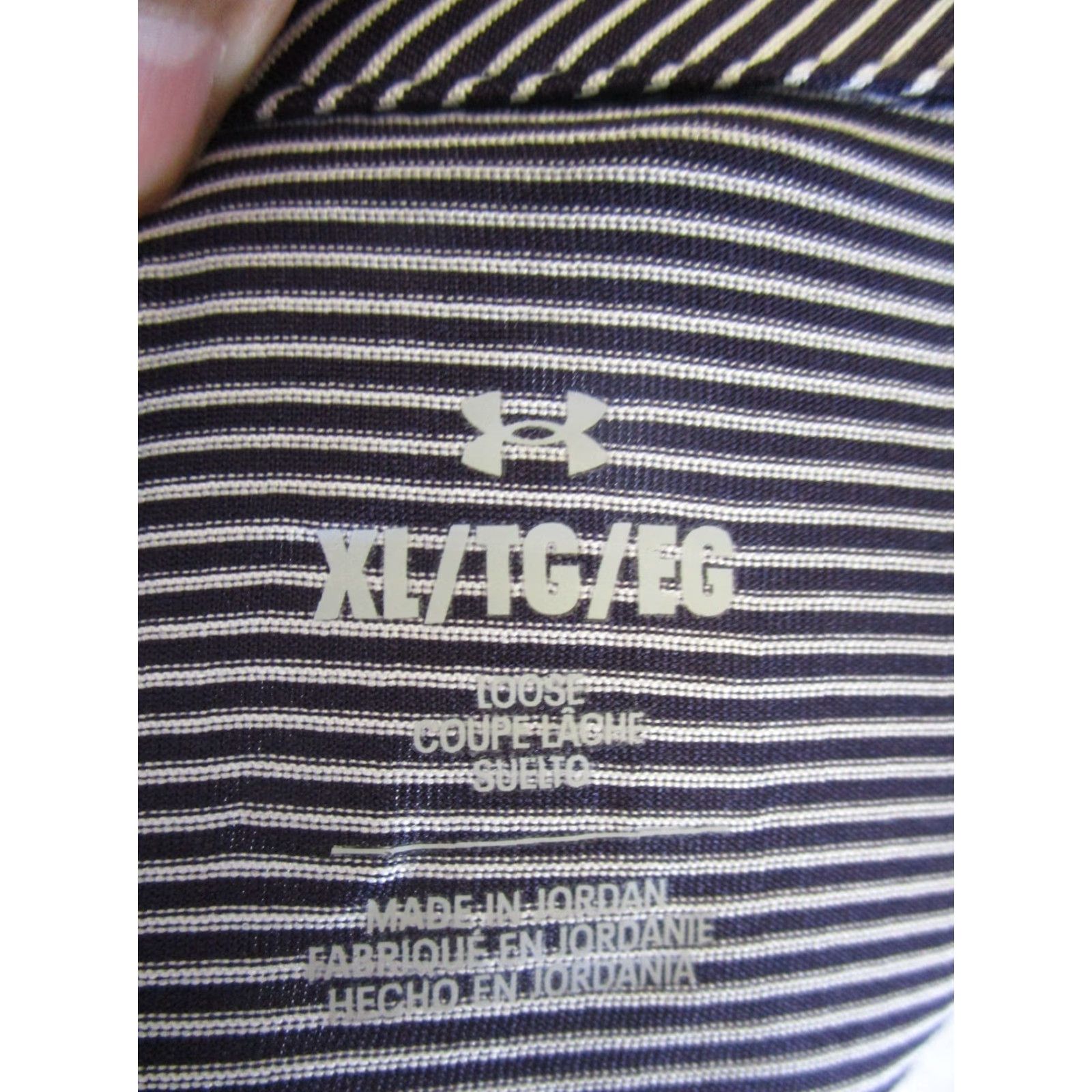 Under Armour Under Armour Polo Shirt Mens XL Navy Striped Stretch Golf Shirt Size US XL / EU 56 / 4 - 7 Thumbnail