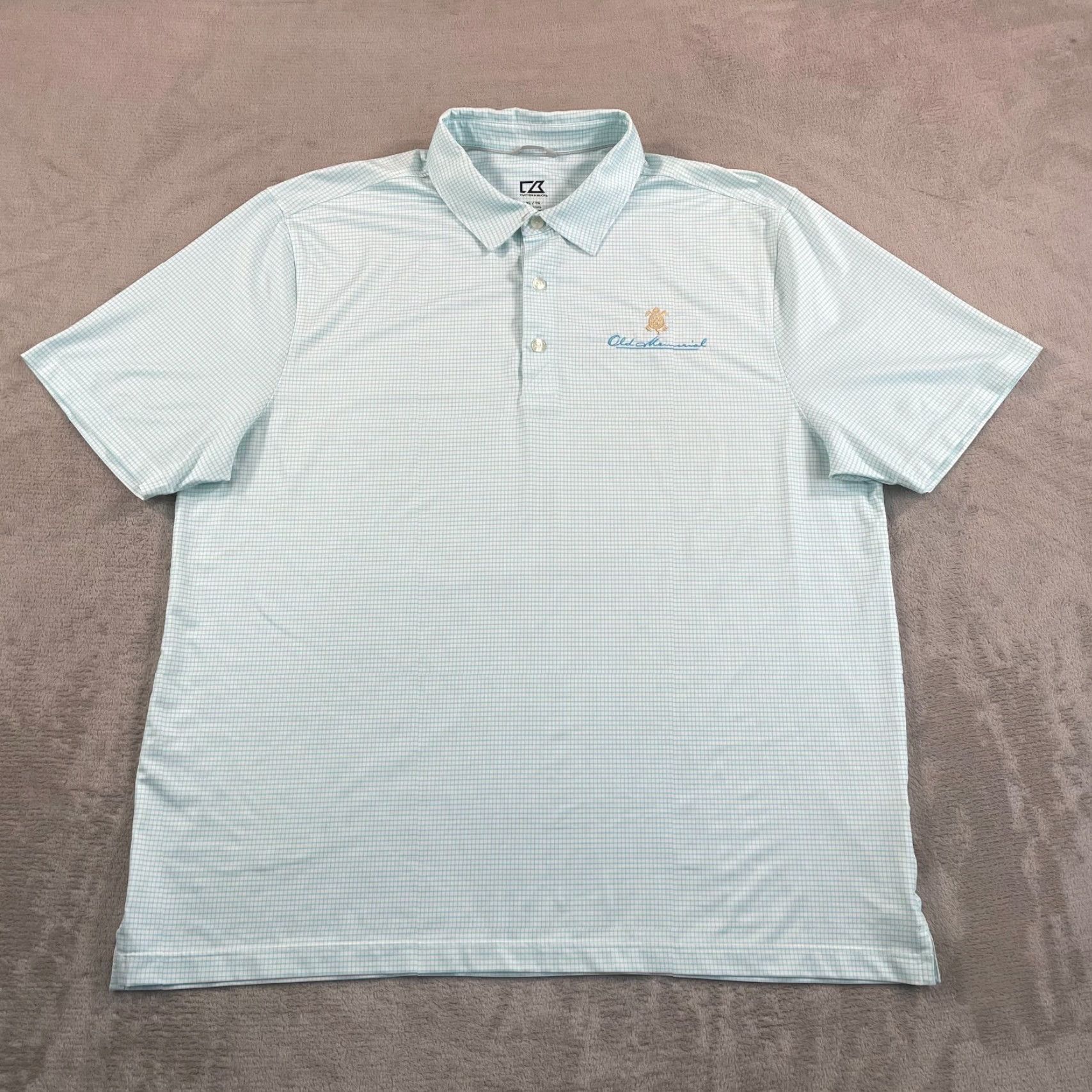Cutter & Buck Cutter & Buck x Old Memorial Golf Club Polo Shirt Men XL Blue Check Performance Polo Size US XL / EU 56 / 4 - 4 Thumbnail