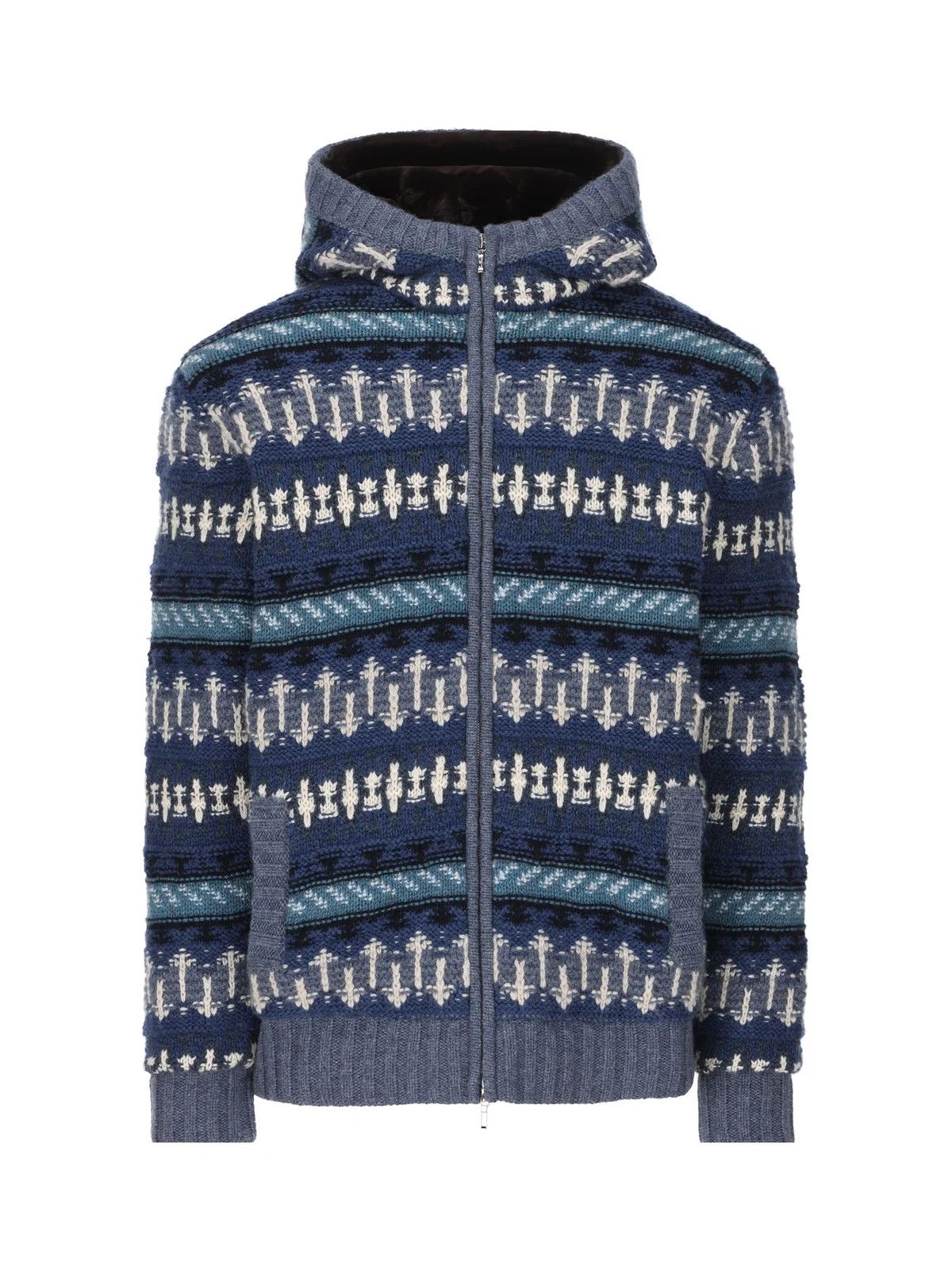 Loro Piana o1srvl11e1224 Cashmere Hooded Bomber Jacket in Multicolor Size US S / EU 44-46 / 1 - 1 Thumbnail