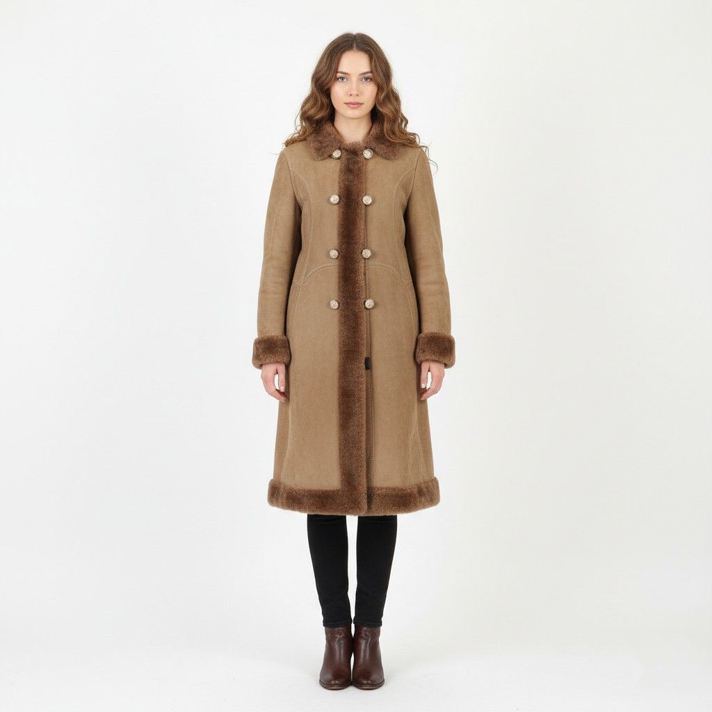 Vintage Vintage Women 44 S Coat Beige Leather 3207 Size S / US 4 / IT 40 - 1 Thumbnail