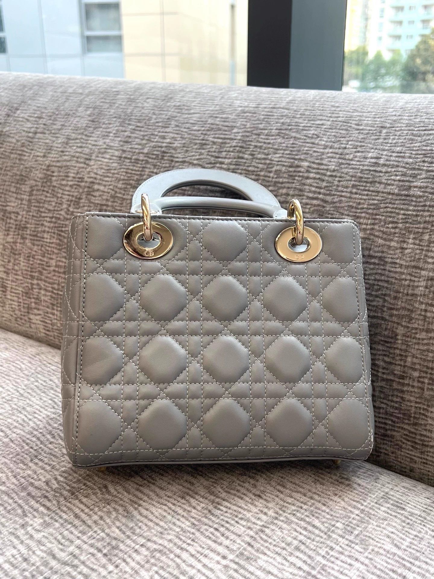 Dior Dior Lady Dior Gray Sheepskin 98 New Wide Strap 17 Size ONE SIZE - 3 Thumbnail