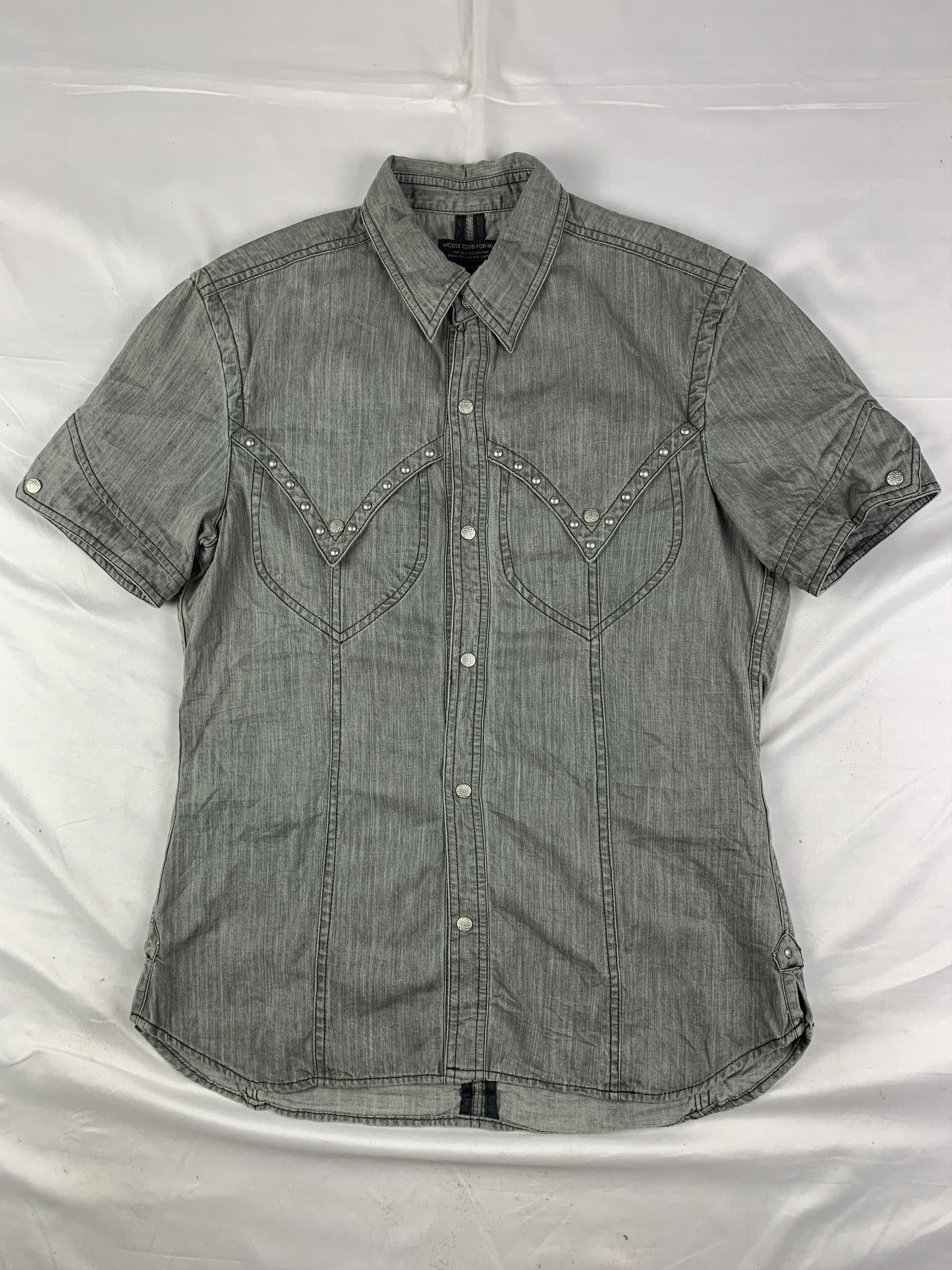 Nicole Club 2000s Nicole Club For Men Studded Snap Shirt (L) Size US L / EU 52-54 / 3 - 1 Thumbnail