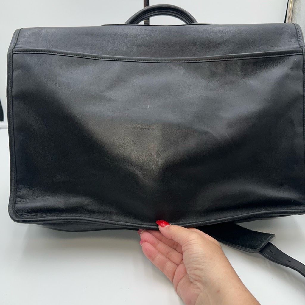 Coach COACH PRESCOTT 90s Vintage BLACK LEATHER LAPTOP BRIEFCASE MESSENGER BAG WITH COA Size ONE SIZE - 8 Thumbnail