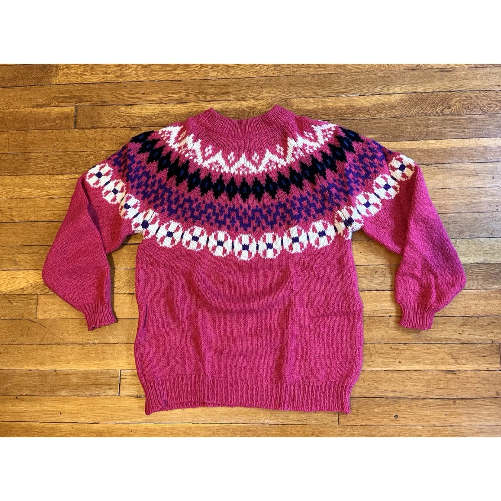 Eastern Mountain Sports VINTAGE EMS SWEATER Women’s Large Pink Purple 90s EASTERN MOUNTAIN SPORTS Crew Neck Knit Pullover Wool Blend Nylon Geometric Logo items Size L / US 10 / IT 46 - 2 Thumbnail