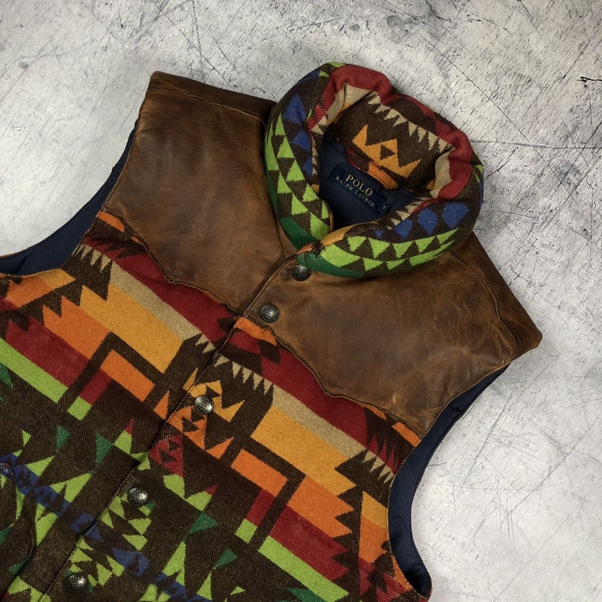 Designer Rare Vintage Polo Ralph Lauren Aztec Wool Nylon Skin Vest og Size US S / EU 44-46 / 1 - 5 Thumbnail