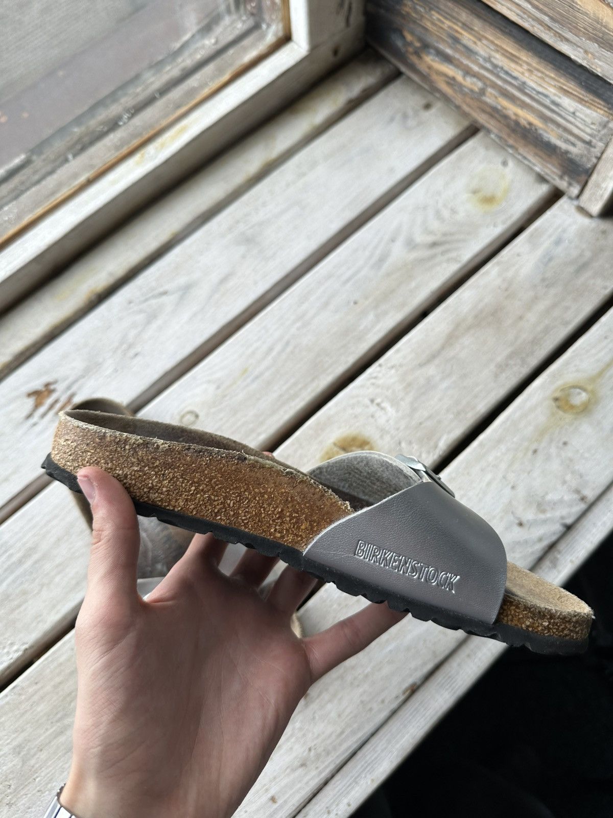 Birkenstock 🚨Vintage Birkenstock 38 silver Luxe Sandals rare slides Size US 7 / IT 37 - 8 Thumbnail