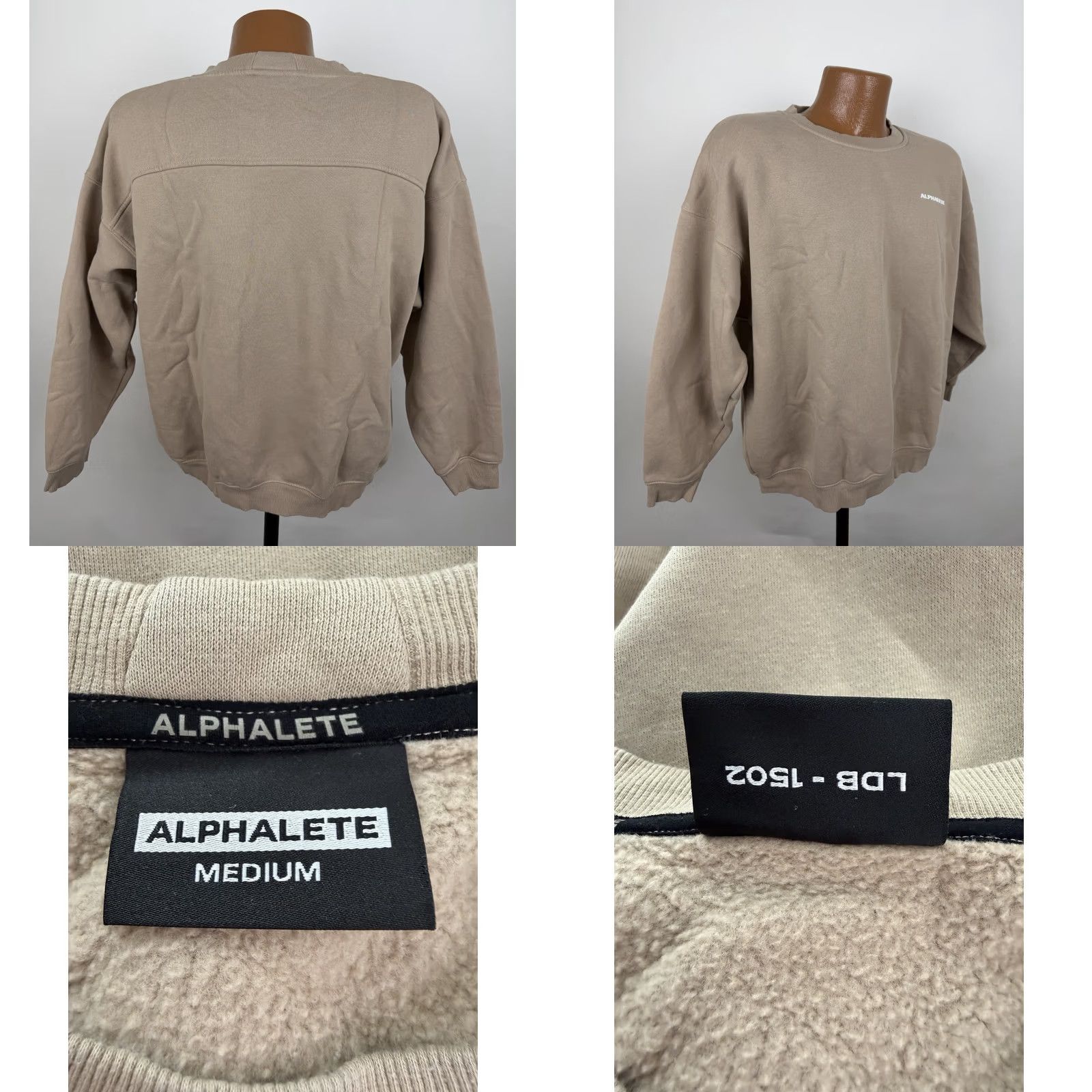 Vintage Alphalete Sweatshirt Mens Medium Beige Crewneck Pullover Logo Knit Cotton Blend Shirt Size US M / EU 48-50 / 2 - 8 Thumbnail