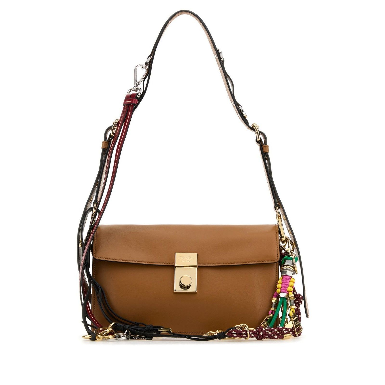 Prada PRADA Soft Sound Small Caramel Brown Leather Charms Shoulder Size ONE SIZE - 1 Thumbnail