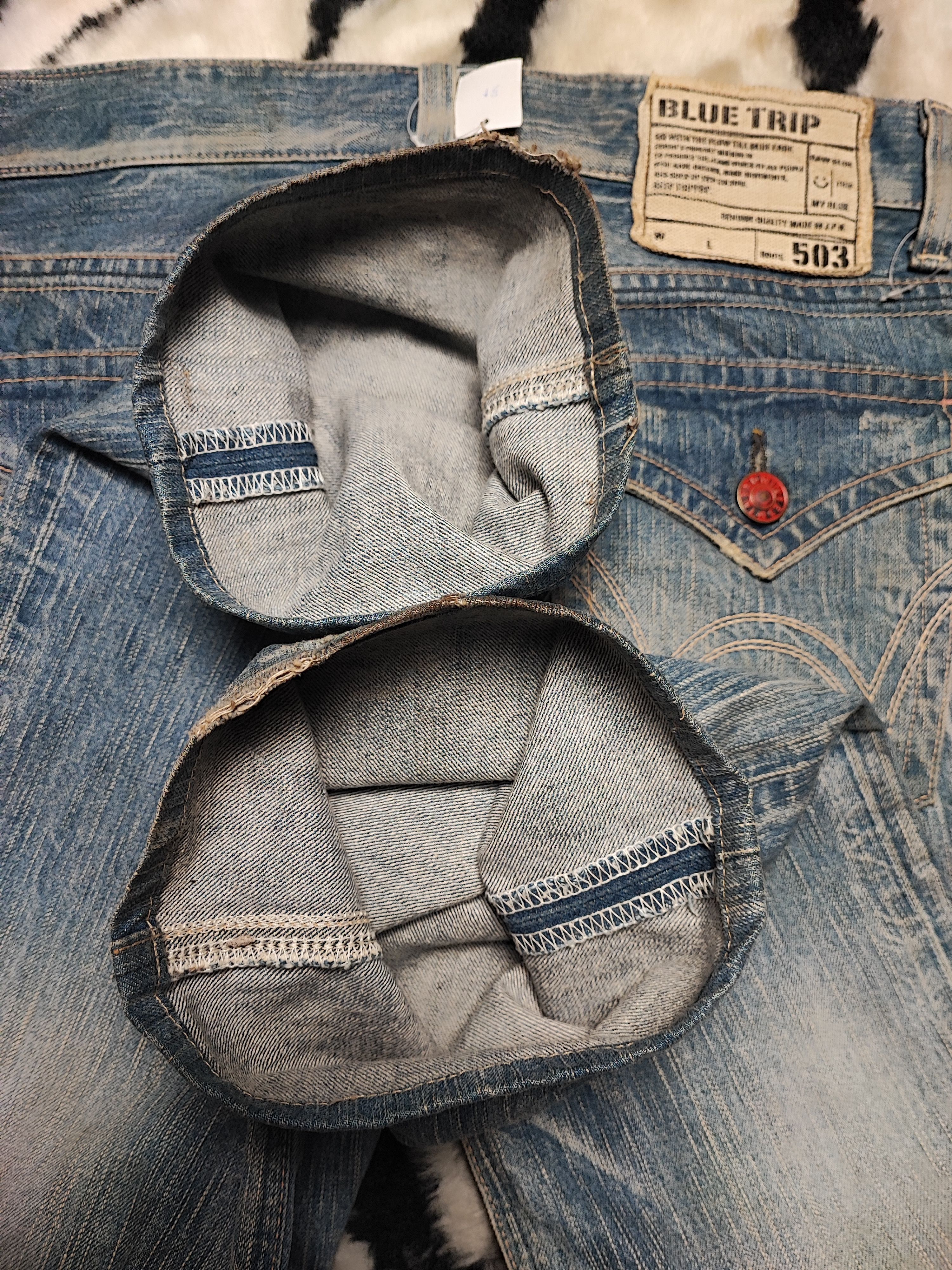 Edwin Edwin 503 Blue Trip Japan Distressed Jeans Size US 31 - 24 Thumbnail