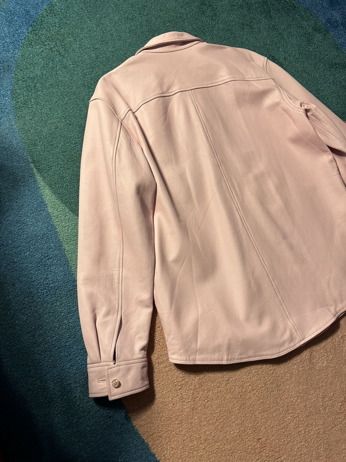 Supreme Supreme Pink Leather Shirt Lamb Leather Button Up Size US M / EU 48-50 / 2 - 8 Thumbnail