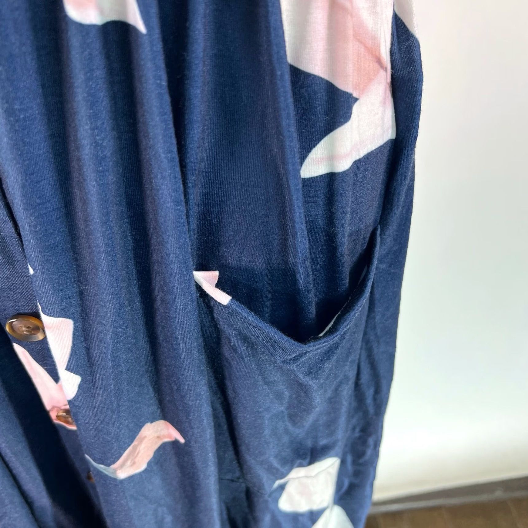 Vintage Angashion Sundress Women's V Neck Spaghetti Strap Floral Blue Dress Large Size L / US 10 / IT 46 - 7 Thumbnail